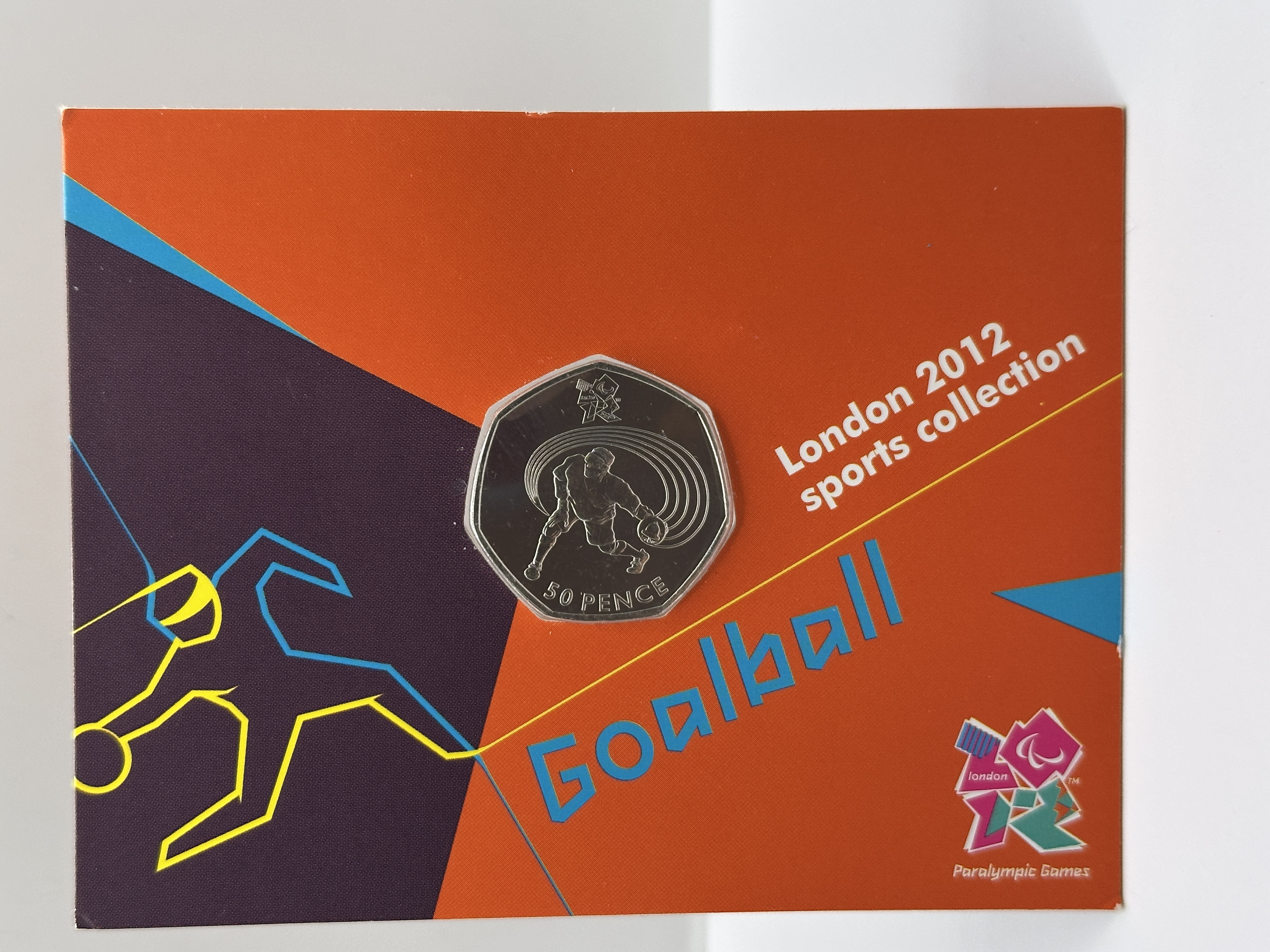 UK 2011 London 2012 Paralympic Sports Collection Goalball 50p Coin in Original Presentation Card