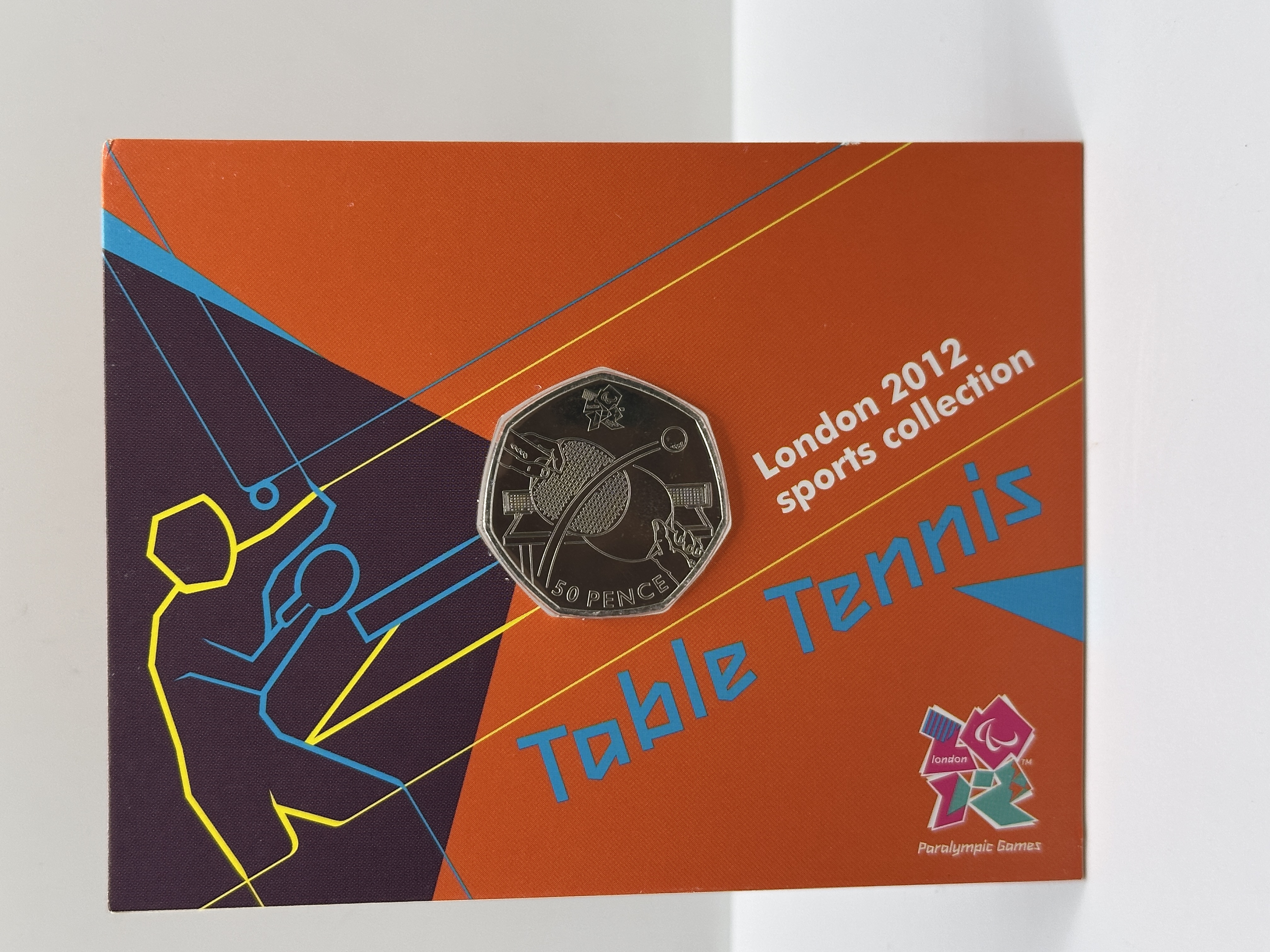 UK 2011 London 2012 Sports Collection Table Tennis 50p Coin in Presentation Card