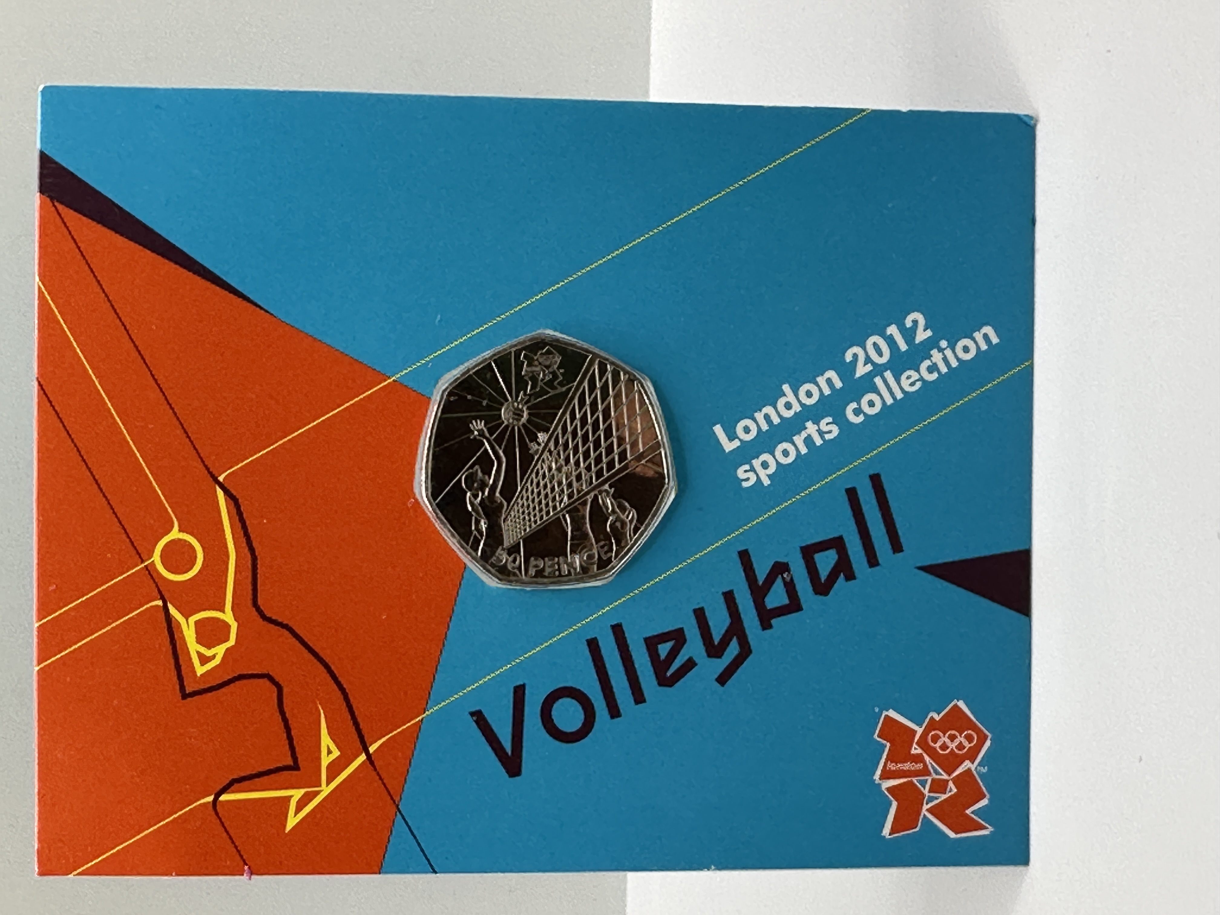 UK 2011 London 2012 Olympic Volleyball 50 Pence Coin in Royal Mint Presentation Card