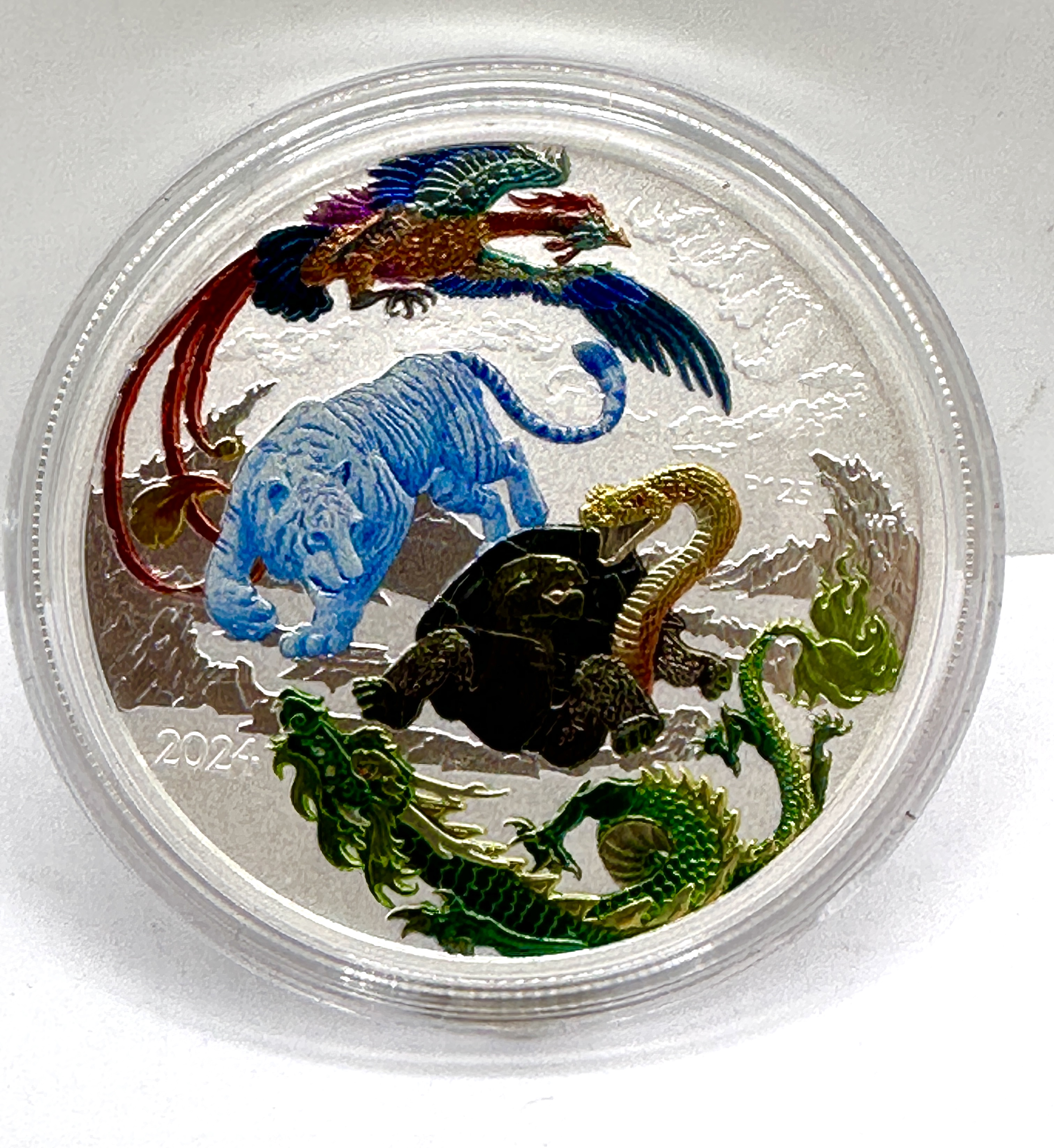 AU 2024 Perth Mint 1 Dollar Chinese Myths and Legends Four Guardians 1oz Silver Colourised Coin