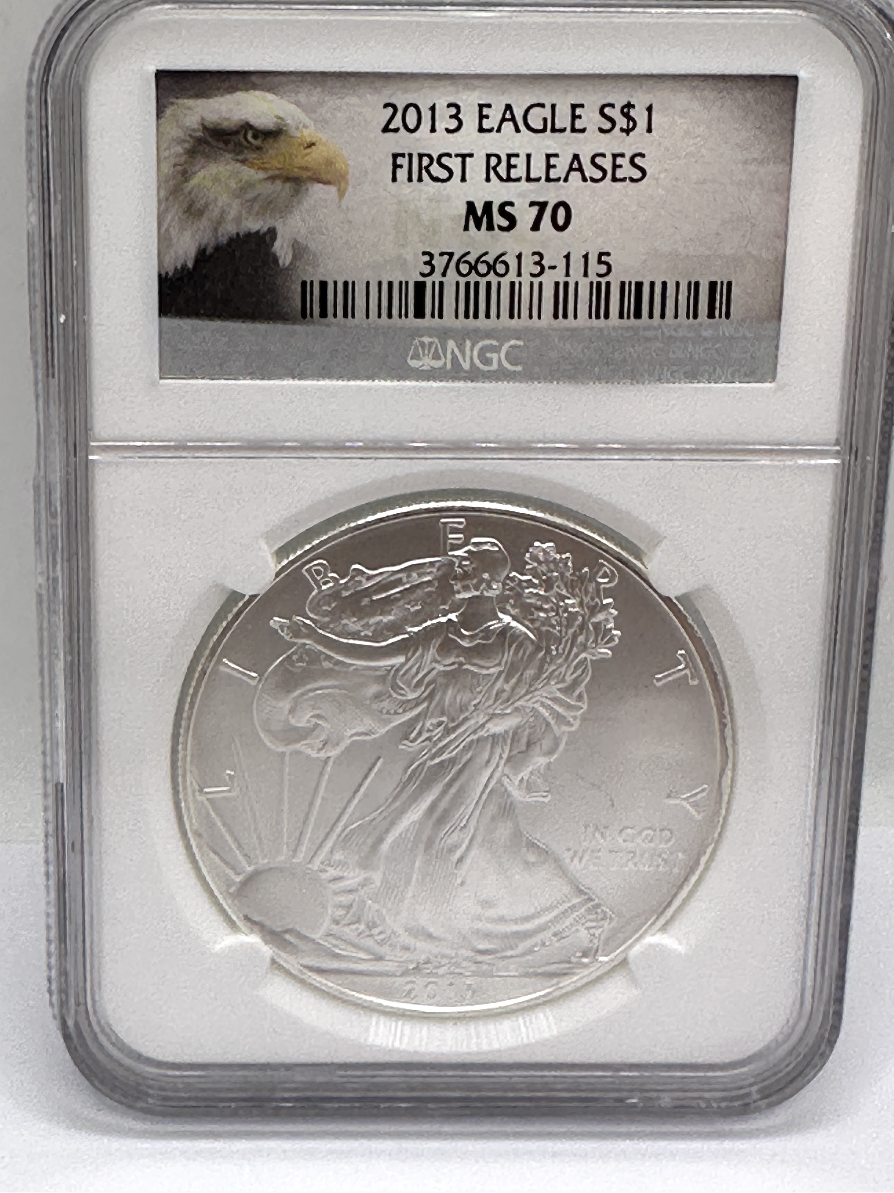 2013 US Silver Eagle One Dollar MS 70 NGC First Releases