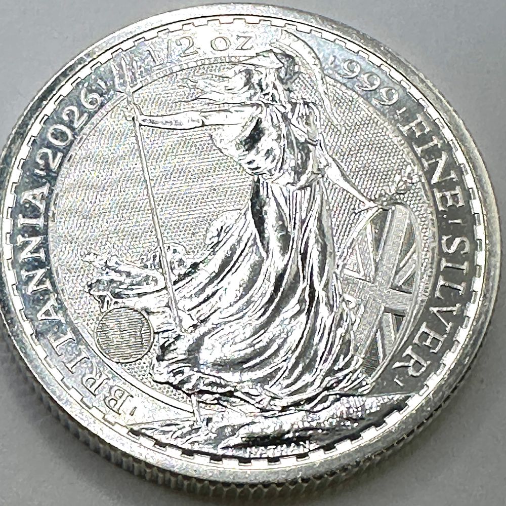 Lot 40: 2026 British Royal Mint Britannia 1/2 Troy Ounce .999 Fine Silver Bullion Coin