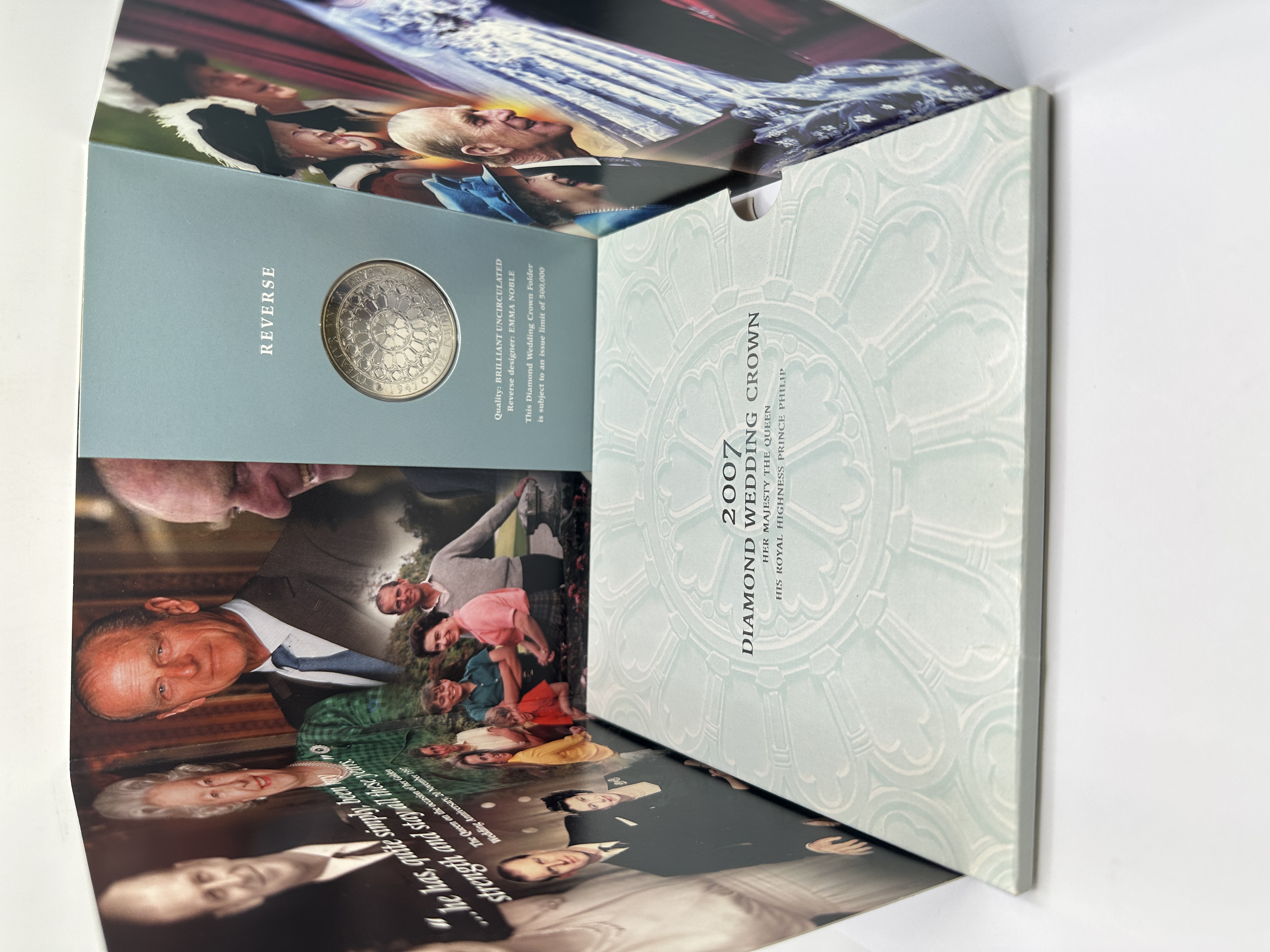 UK 2007 Diamond Wedding Anniversary Five Pound Brilliant Uncirculated Coin