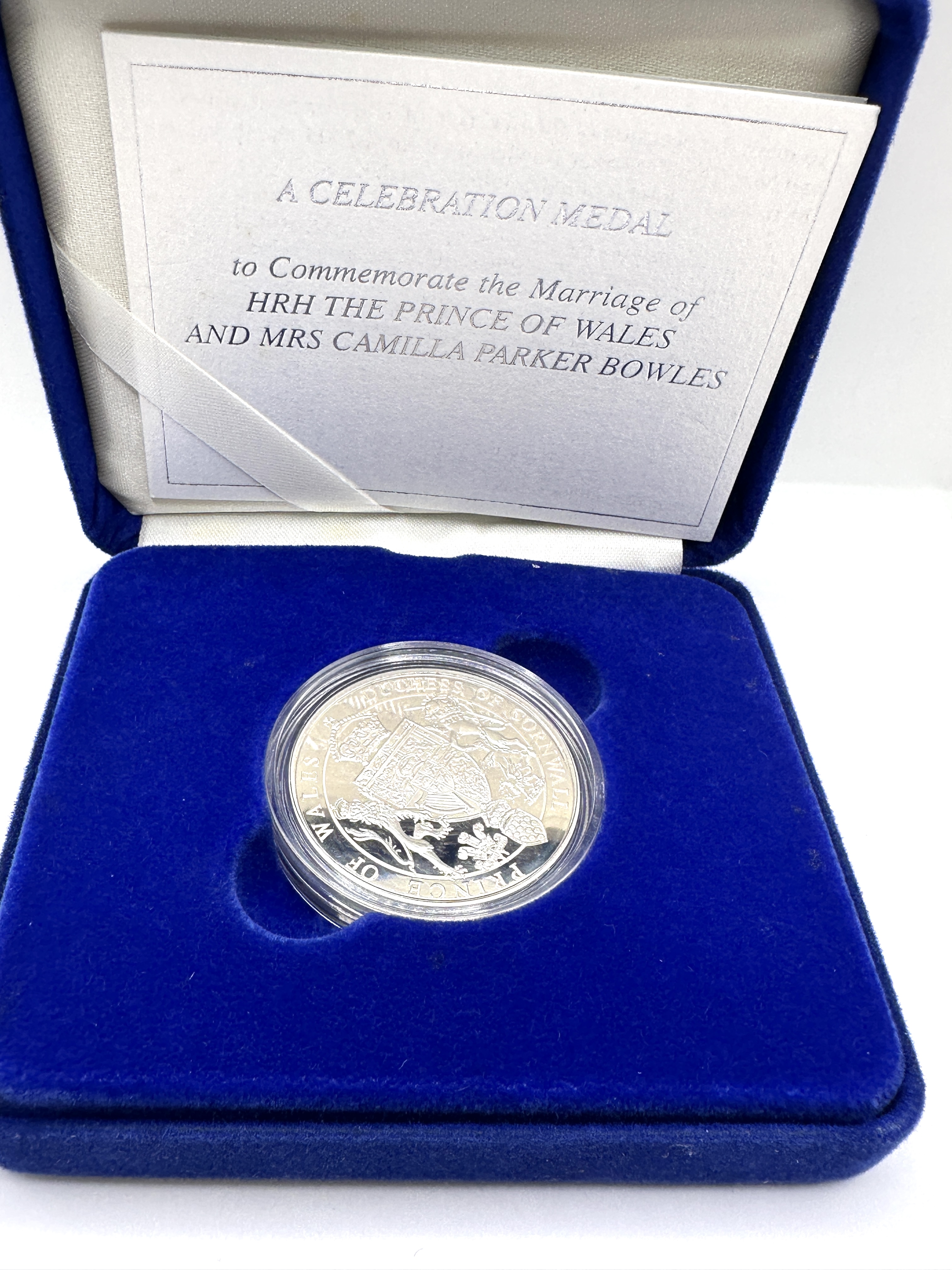 UK 2005 Prince of Wales Royal Wedding Celebration Medal, Sterling Silver
