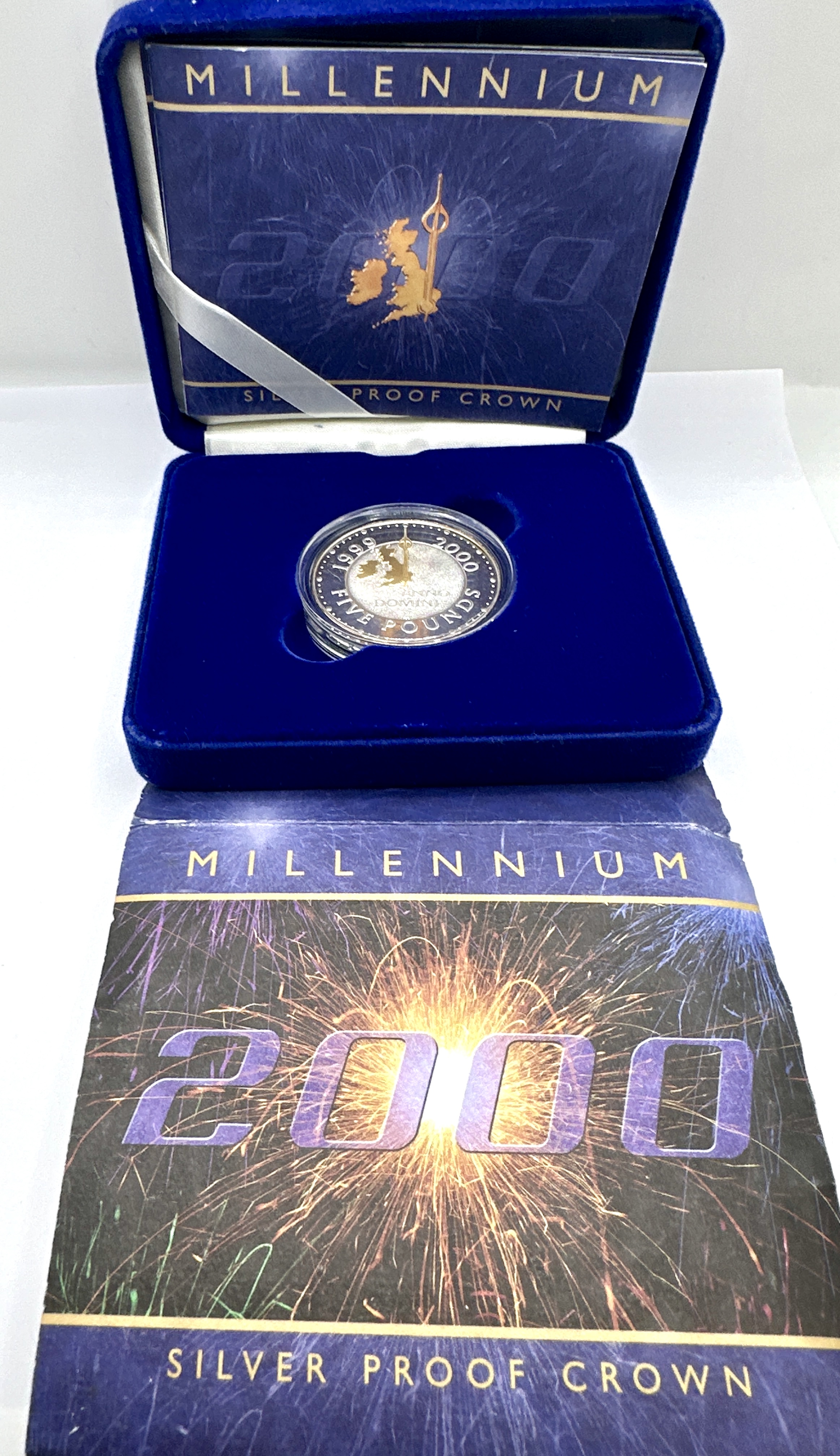UK 2000 Millennium Silver Proof Five Pound Crown
