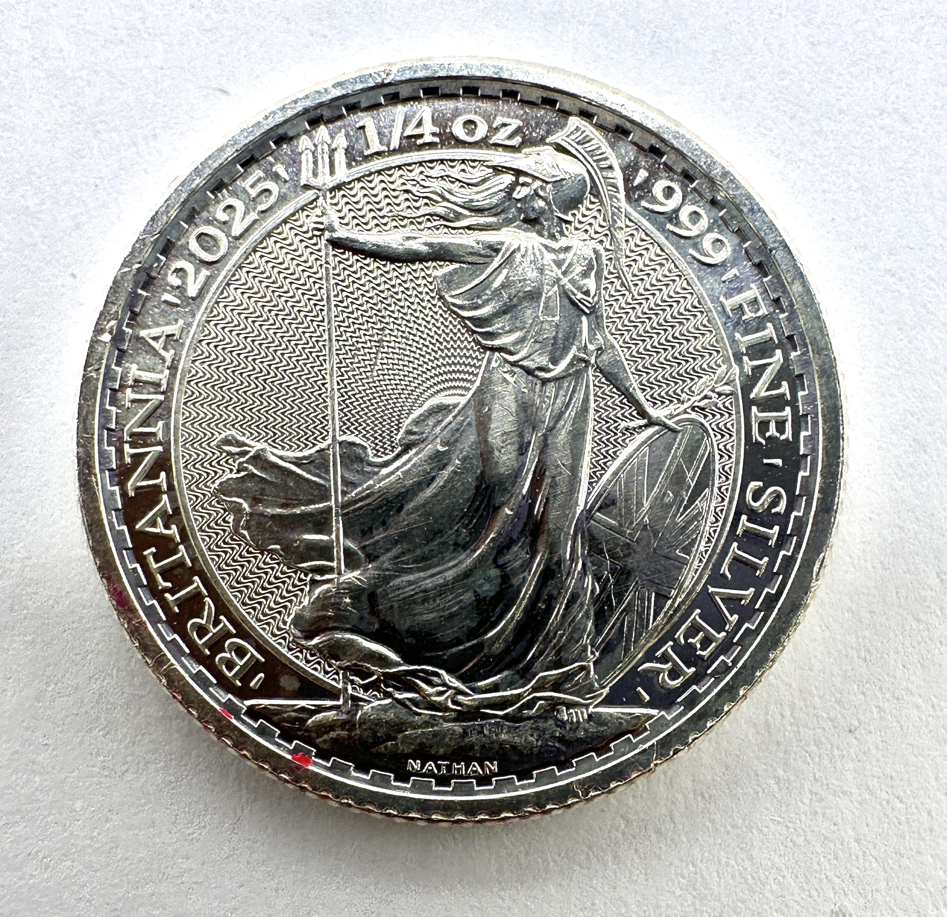 2025 Great Britain 50 Pence 1/4 oz Silver Britannia Coin