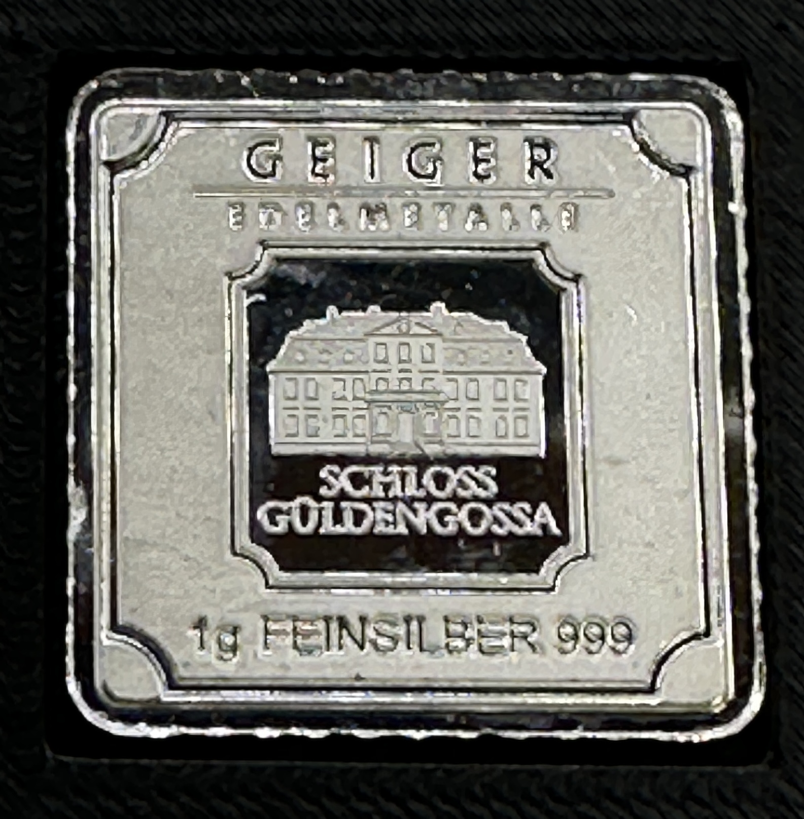 Geiger Edelmetalle 1g .999 Fine Silver Square Bullion Bar