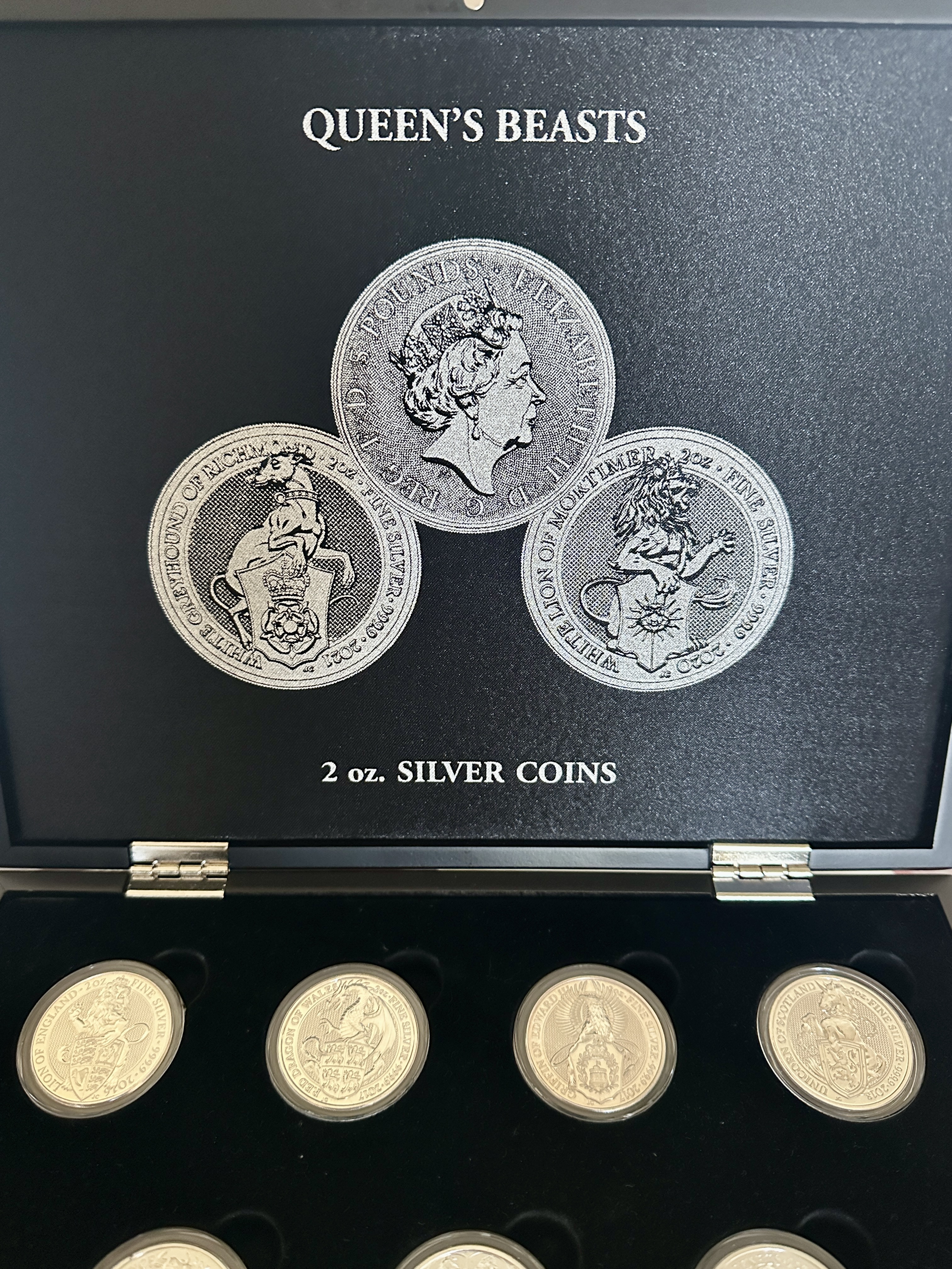 UK Royal Mint Queen's Beasts Collection in Presentation Case