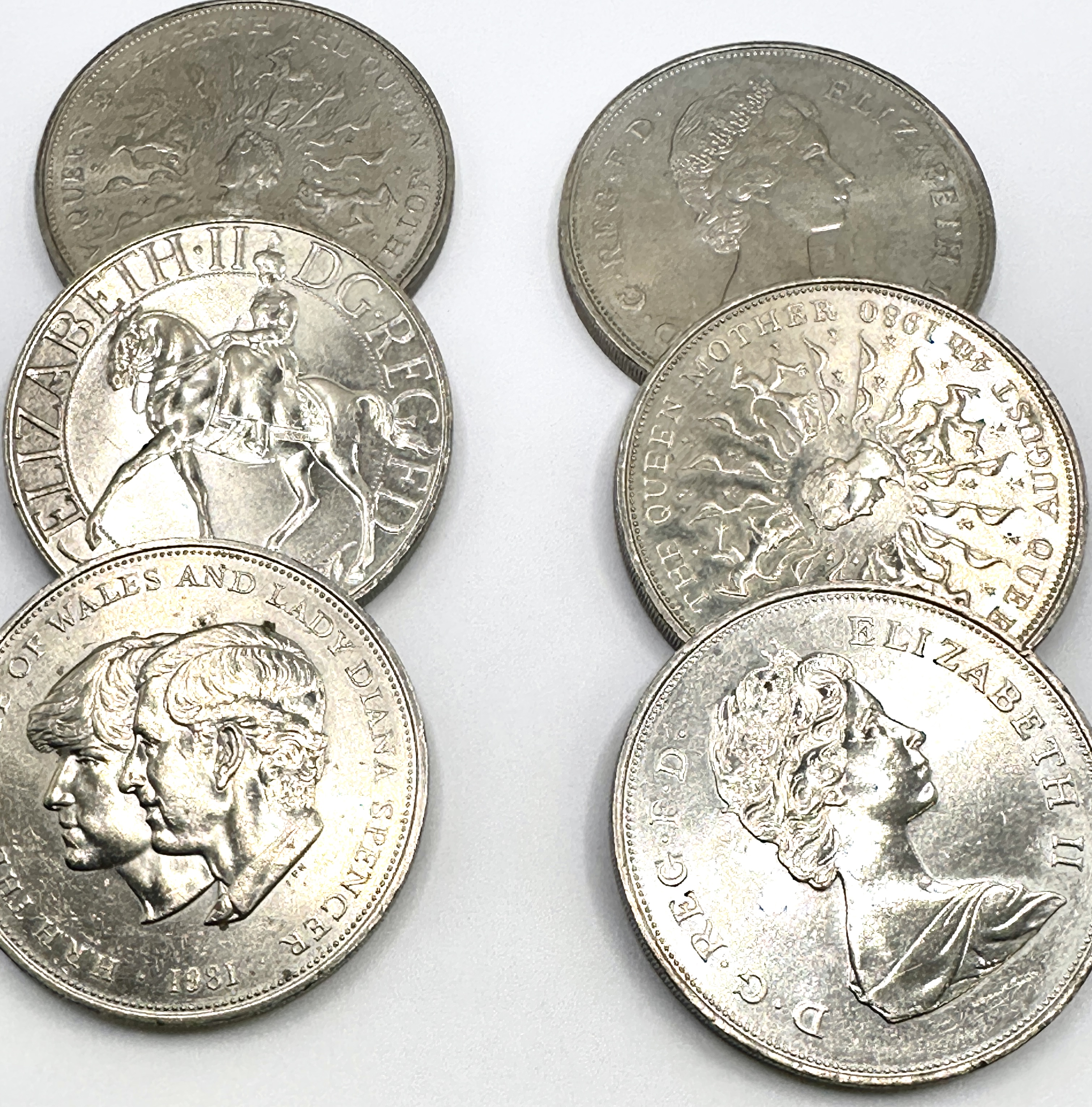 A Collection of UK Commemorative Cupro-Nickel Twenty-Five Pence Crowns