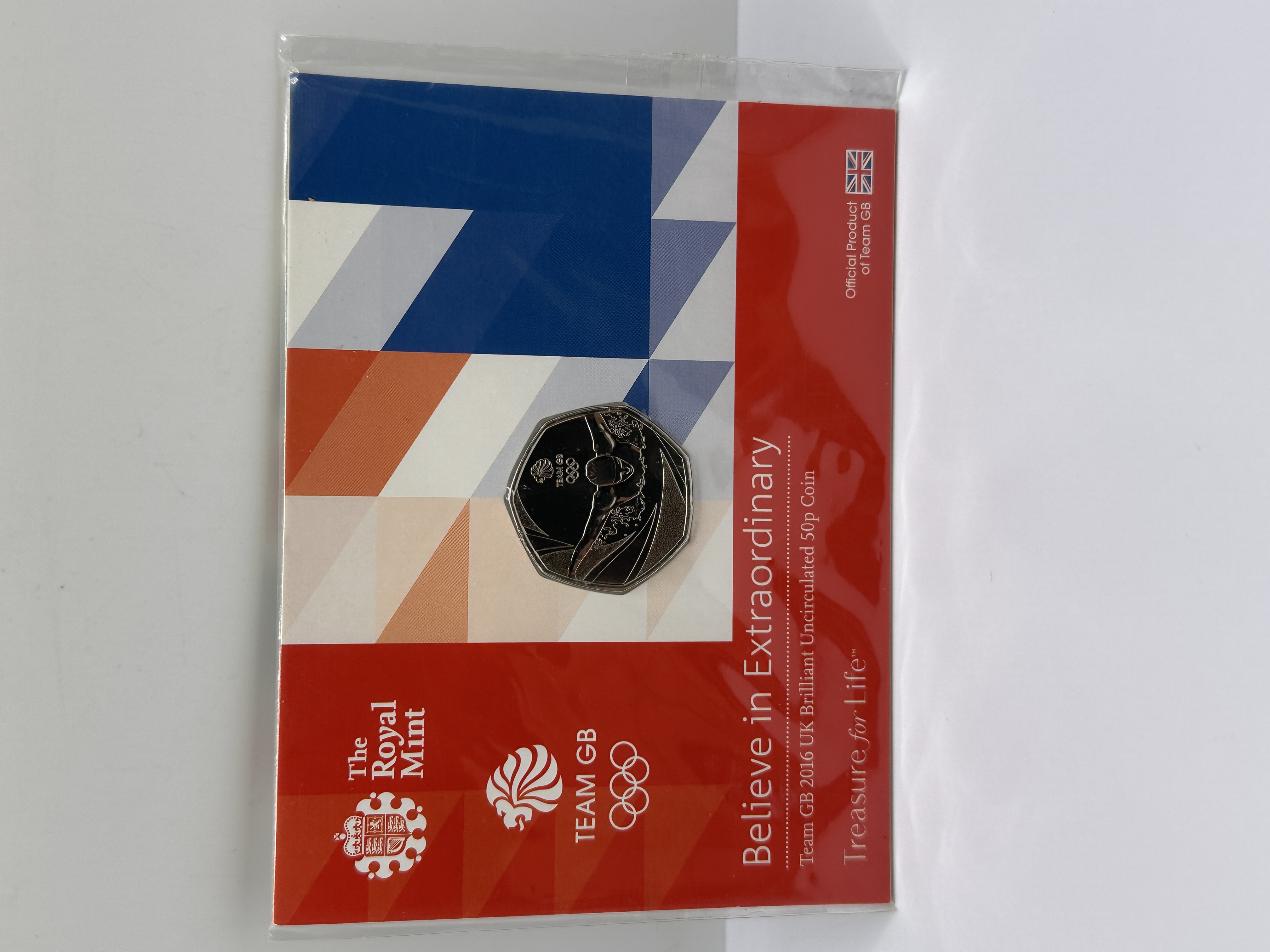UK 2016 Team GB Rio Olympics Brilliant Uncirculated 50p Coin in Royal Mint Packaging