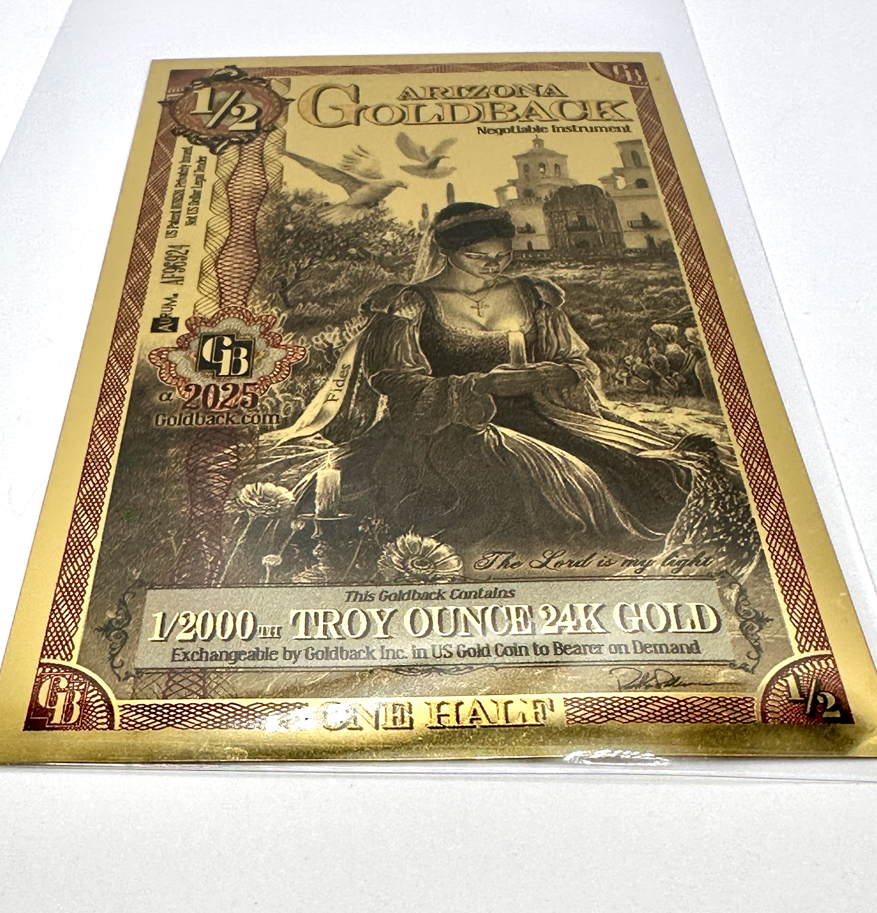 2025 Arizona One Half Goldback 24 Carat Gold Aurum Note