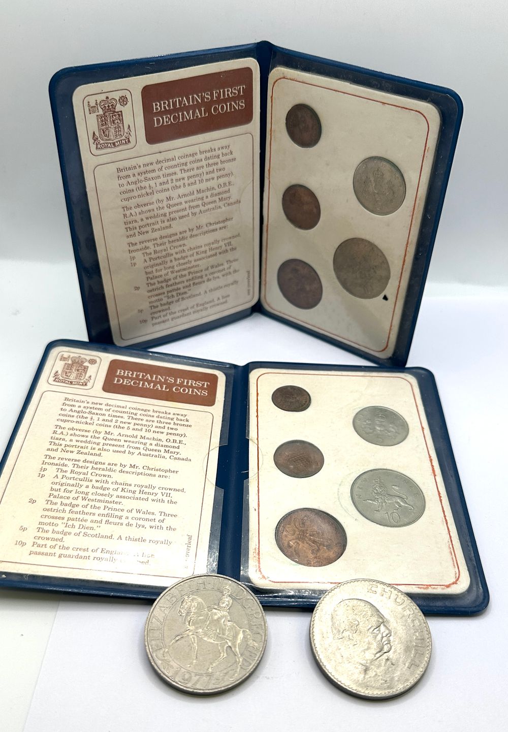 Lot 141: A Group of UK Coinage Including Two Royal Mint Sets and Two Commemorative Crowns