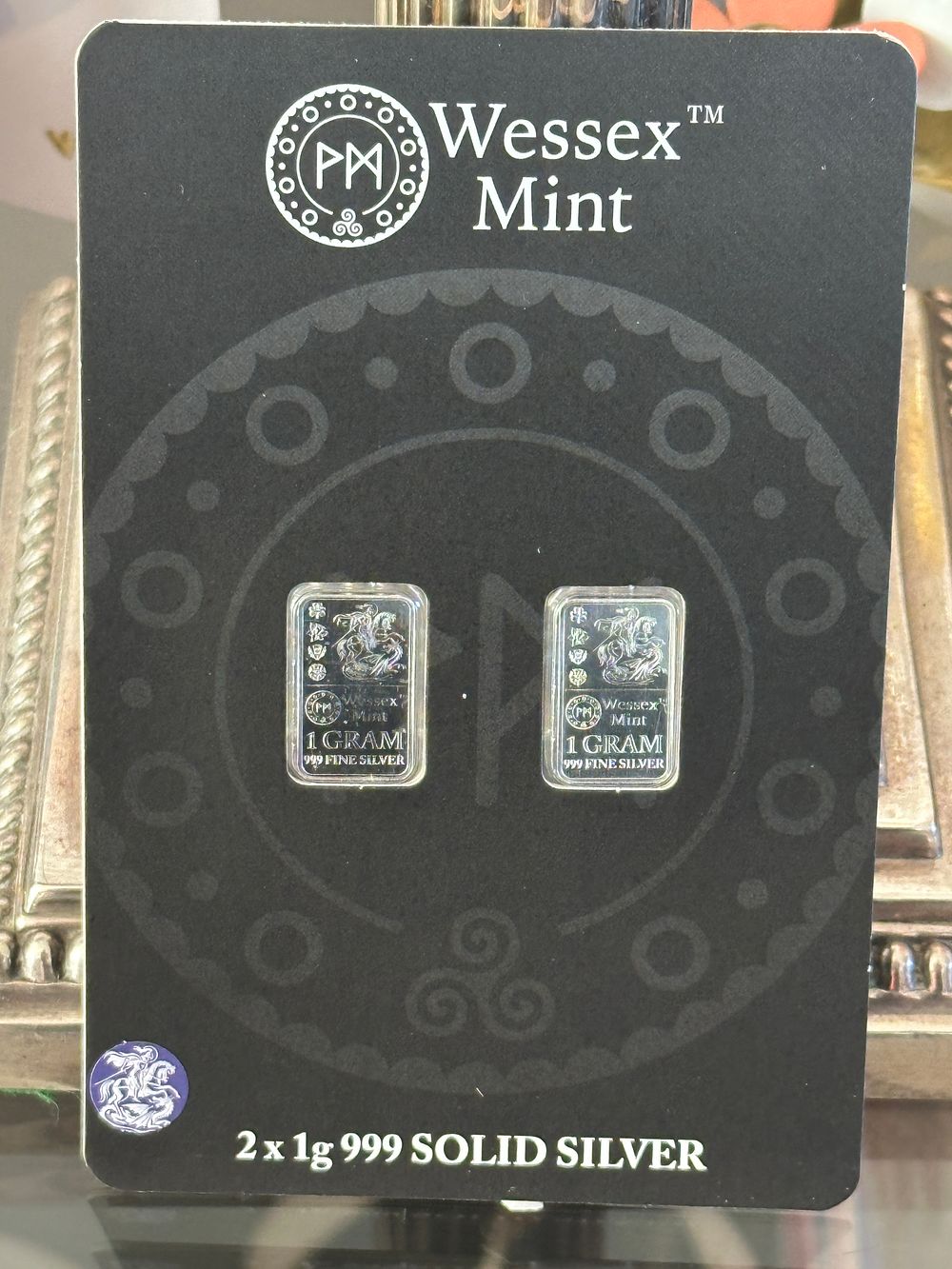 Lot 265: A Pair of Wessex Mint 1 Gram .999 Fine Silver Bullion Bars