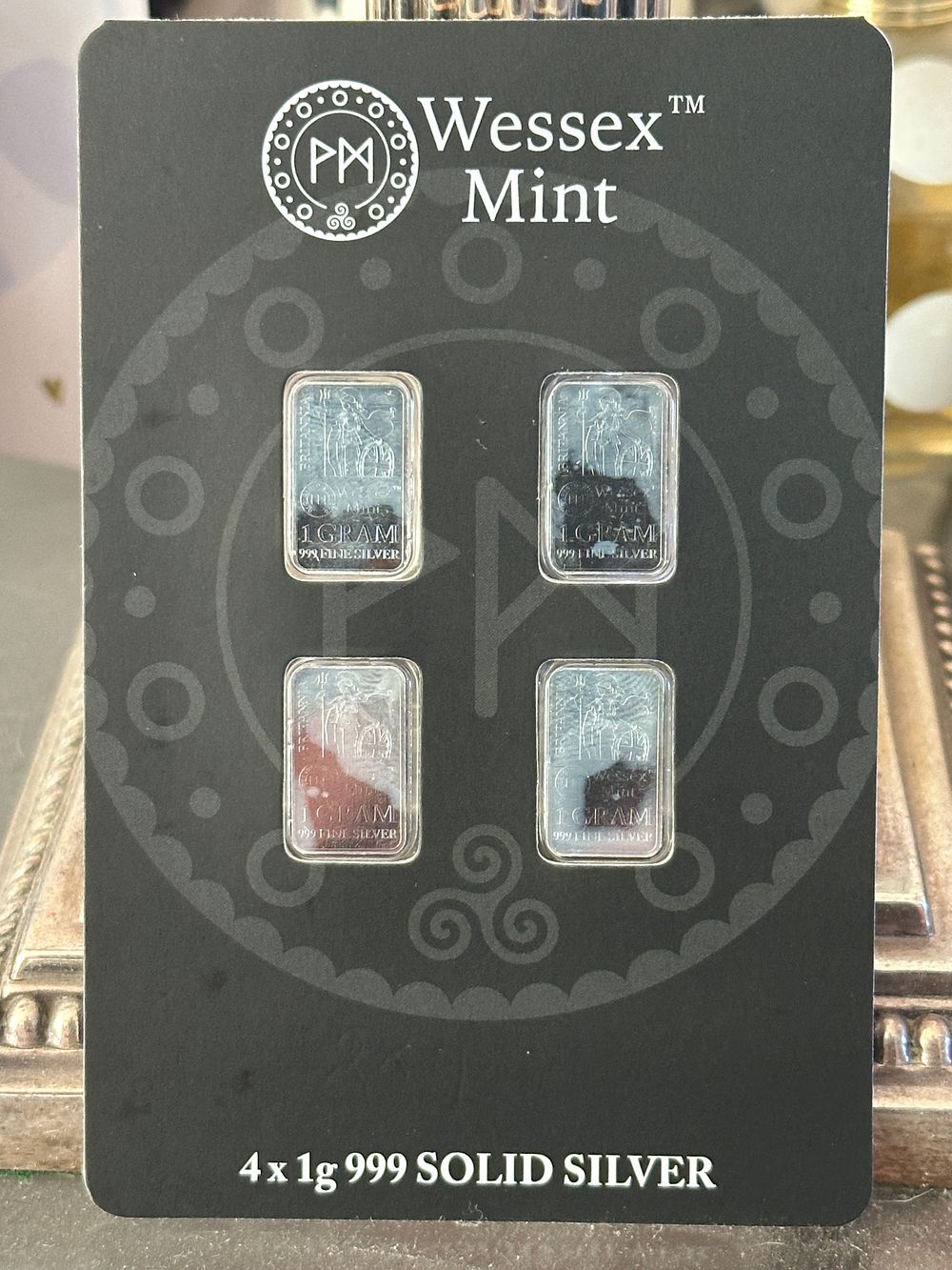 Lot 267: A Set of Four Wessex Mint 1 Gram .999 Fine Silver Bars