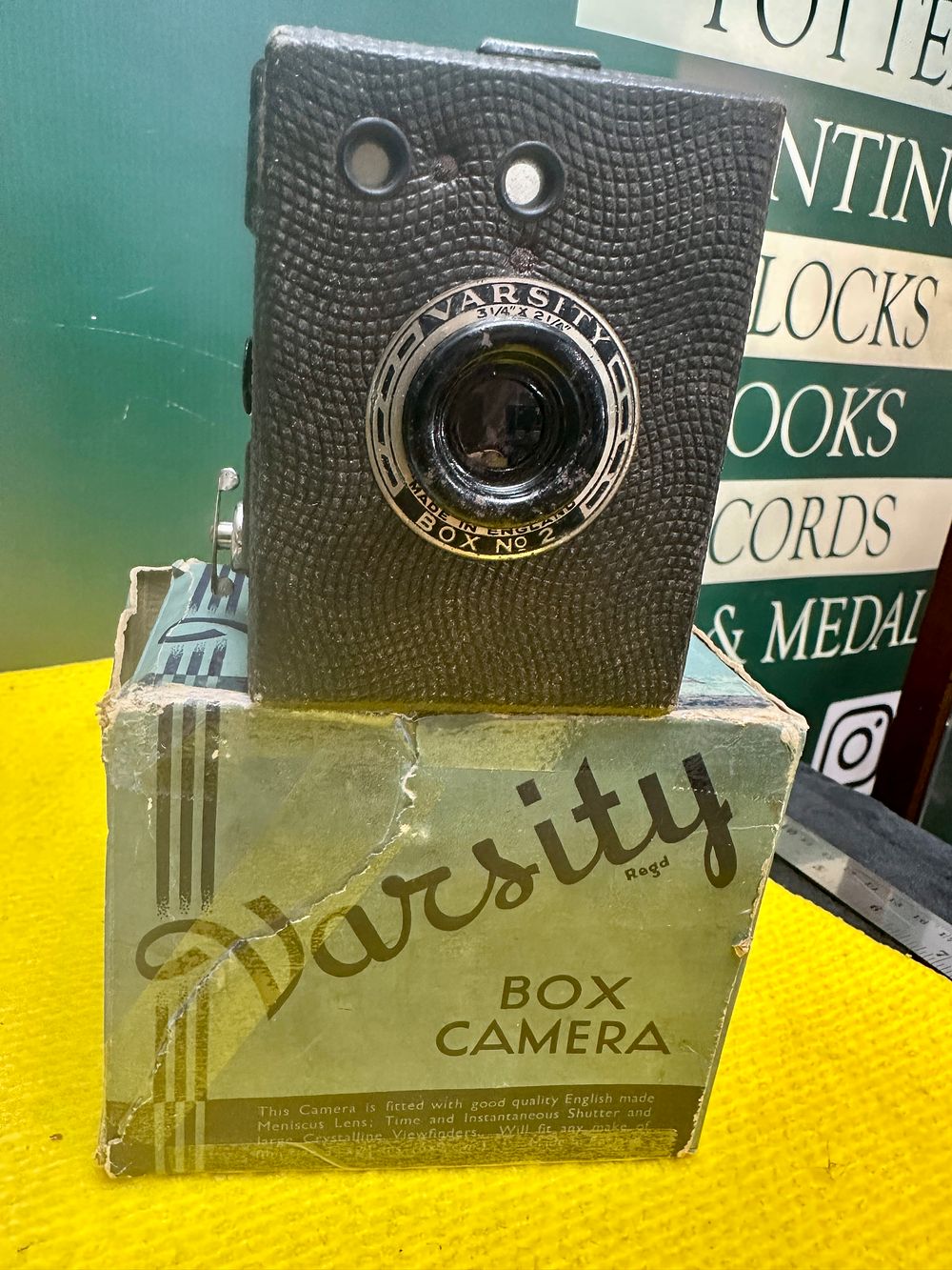 Lot 280: A Varsity Box No. 2 Medium Format Box Camera with Original Retail Box