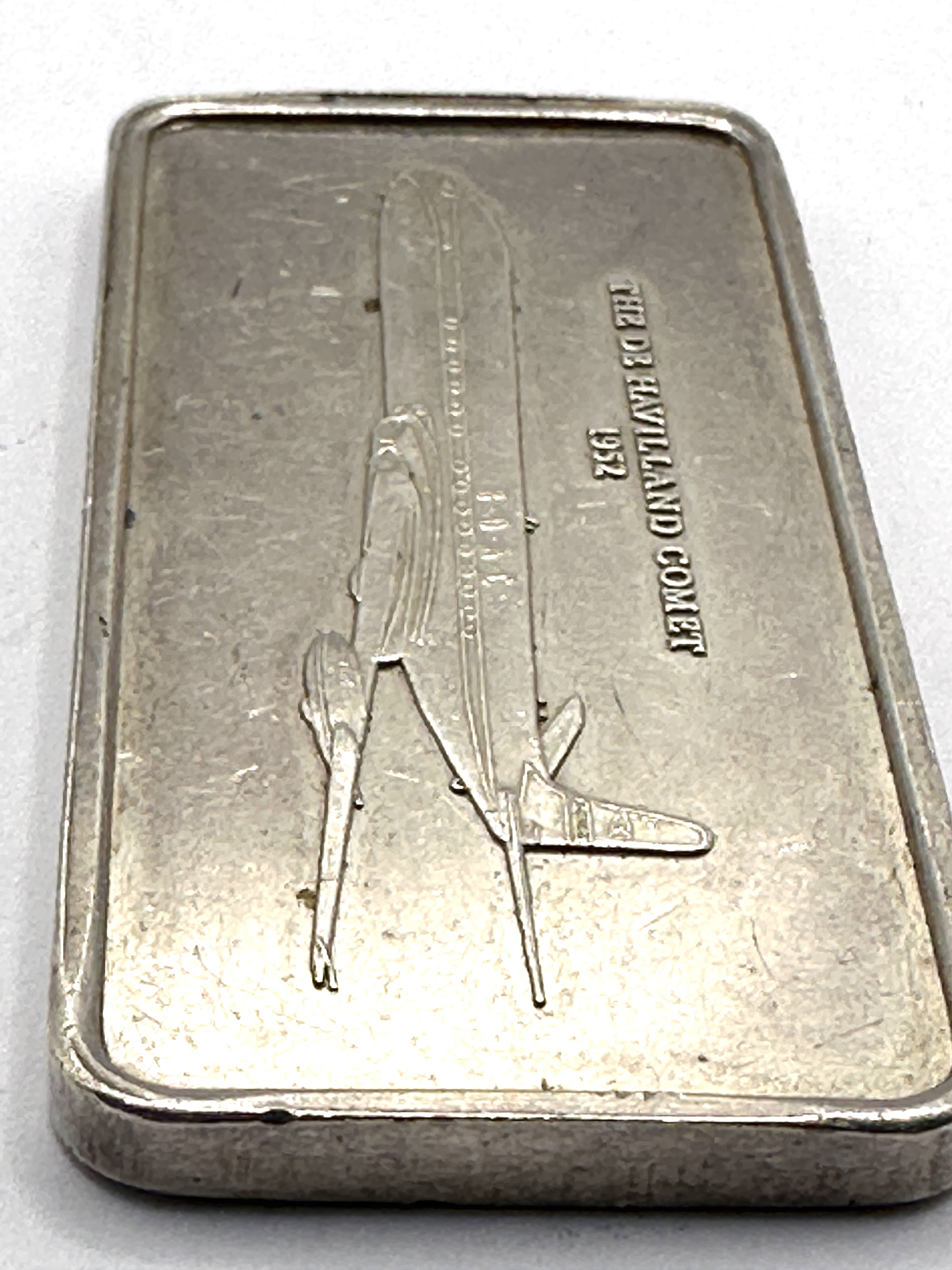 A Milestones of Manned Flight Commemorative White Metal Bar