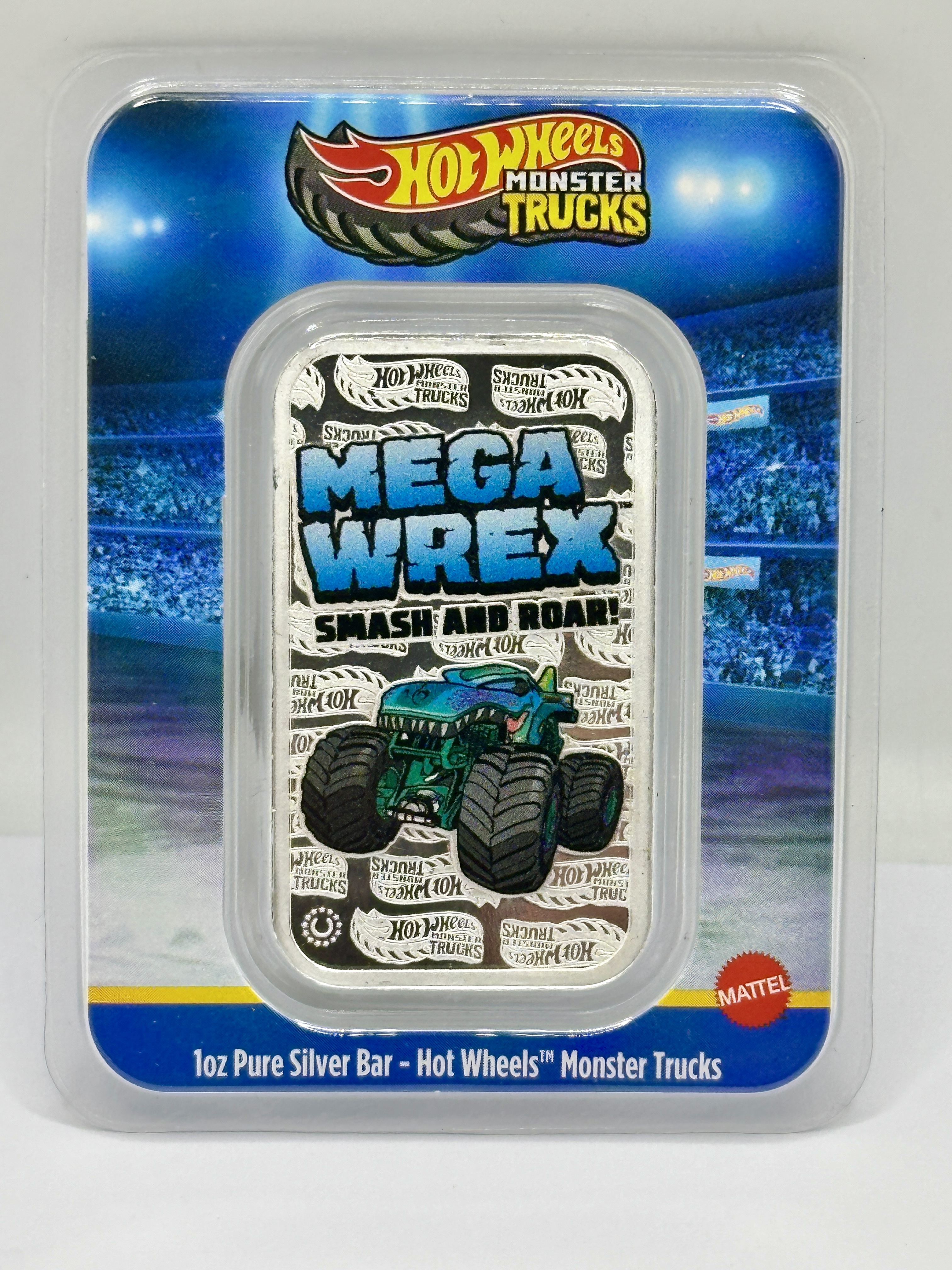 Mattel Hot Wheels Monster Trucks Mega Wrex 999.0 Silver 1 Troy Ounce Bar