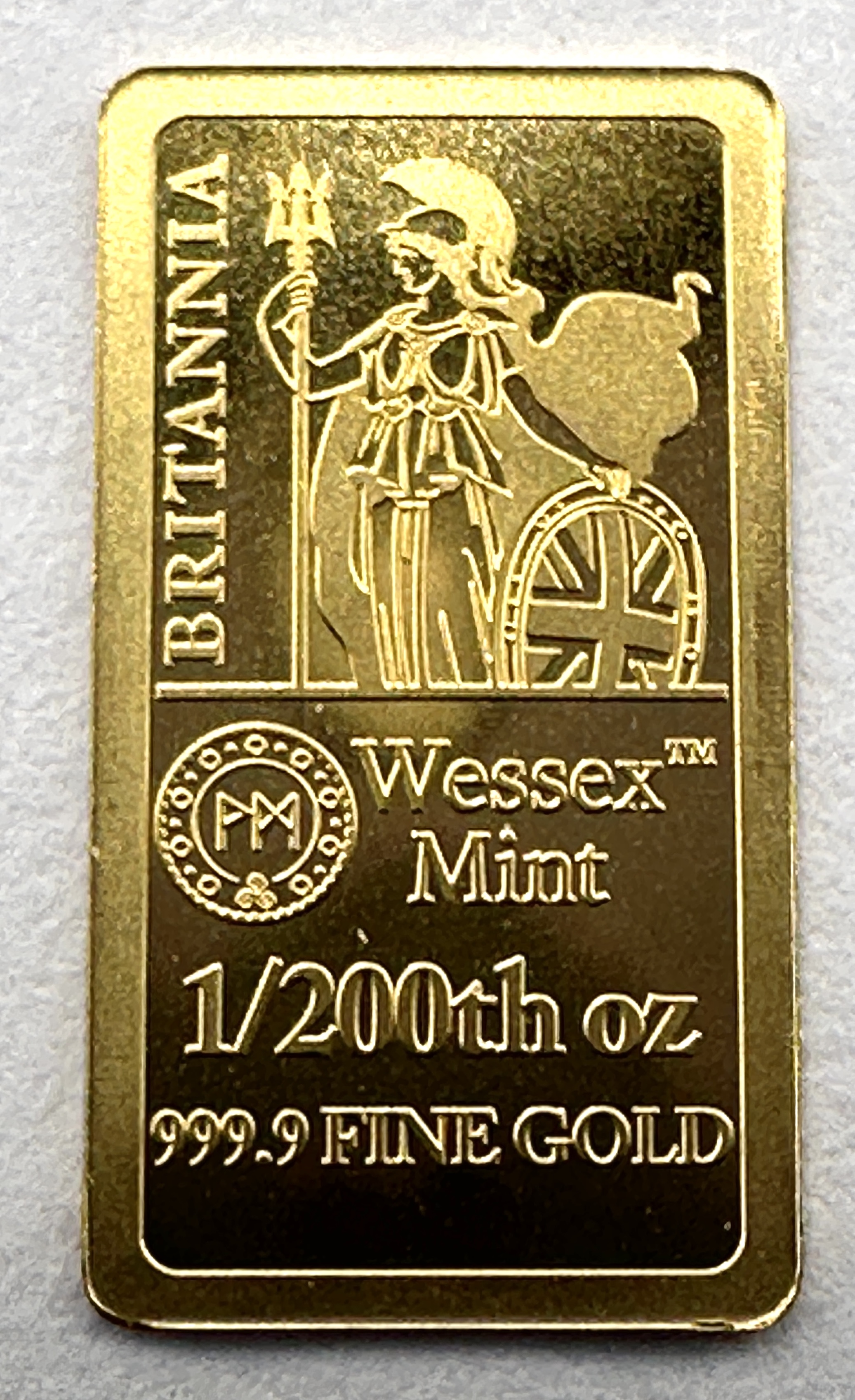 Wessex Mint 999.9 Fine Gold Britannia 1/200th oz Bar