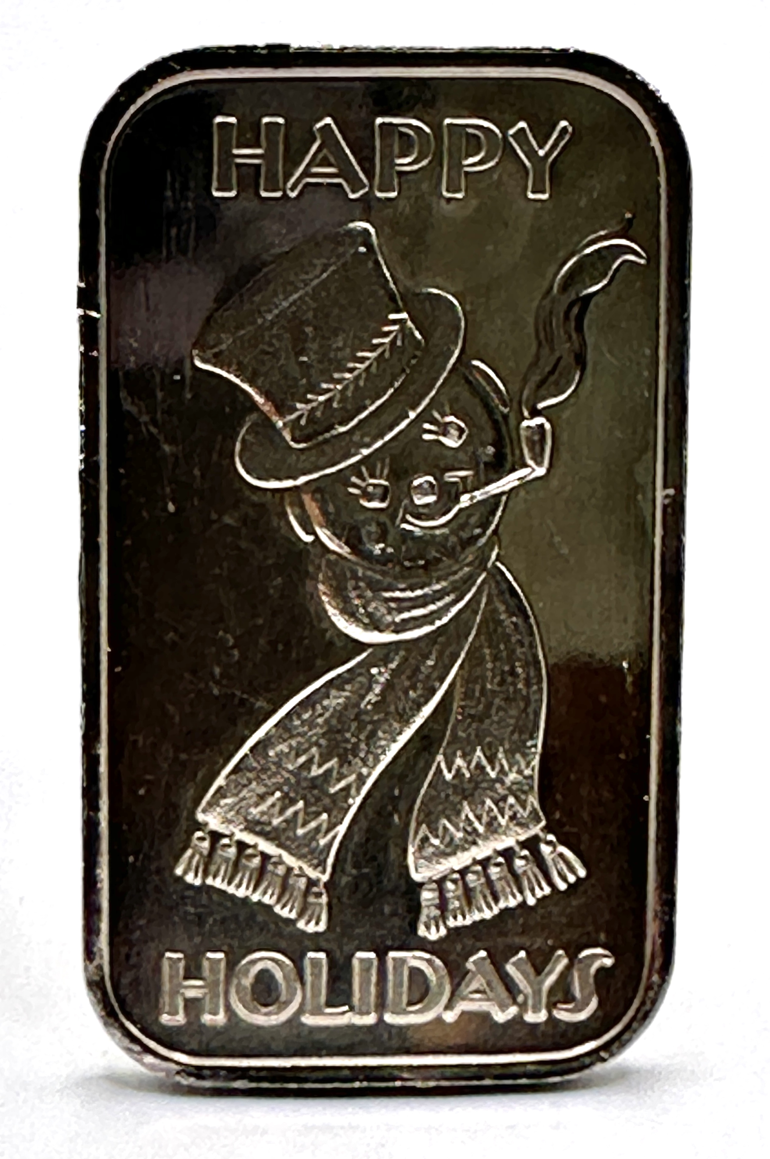 A 2004 .999 Fine Silver One Troy Ounce Snowman Art Bar