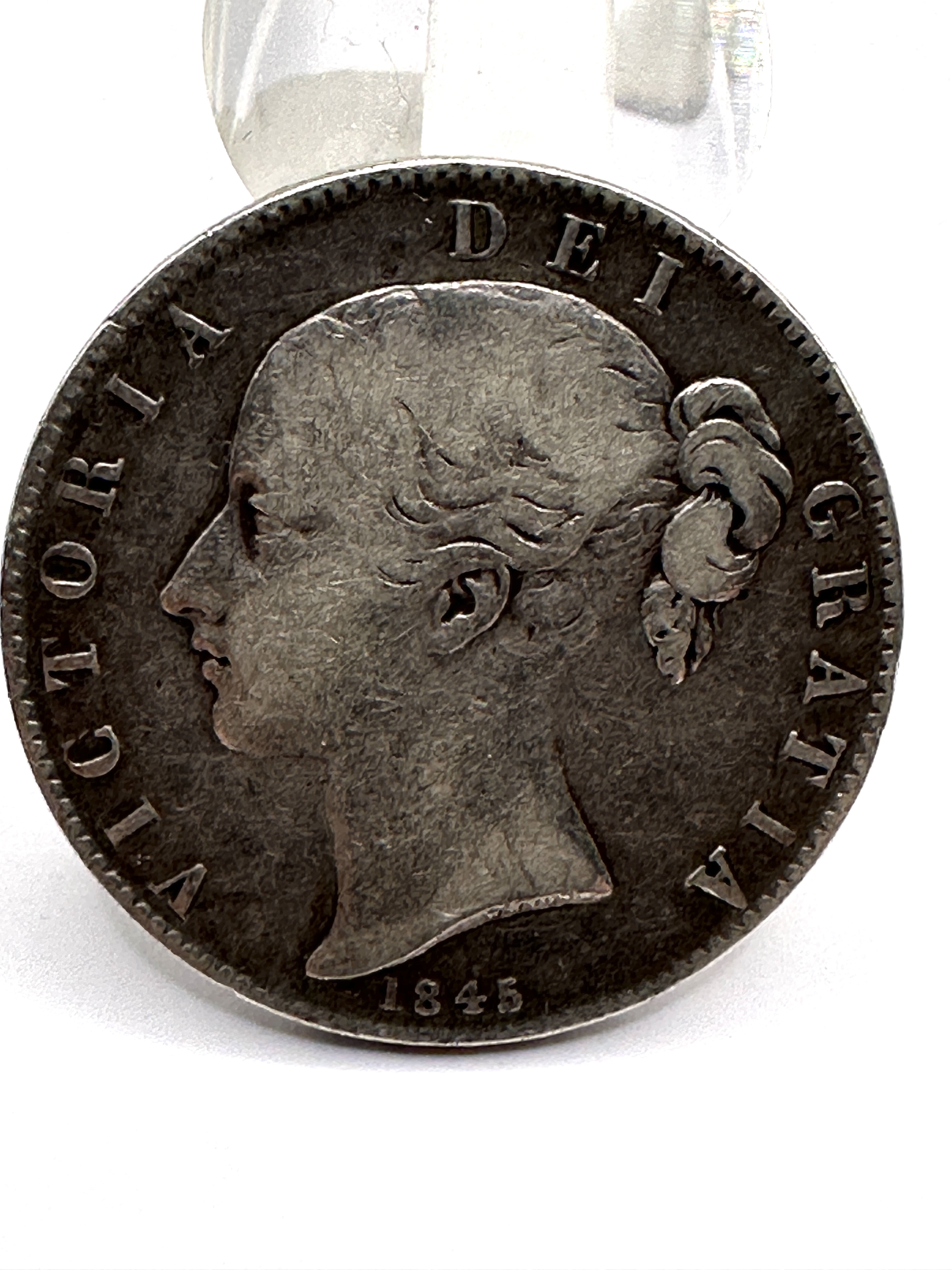 UK 1845 Victoria Young Head Silver Full Crown