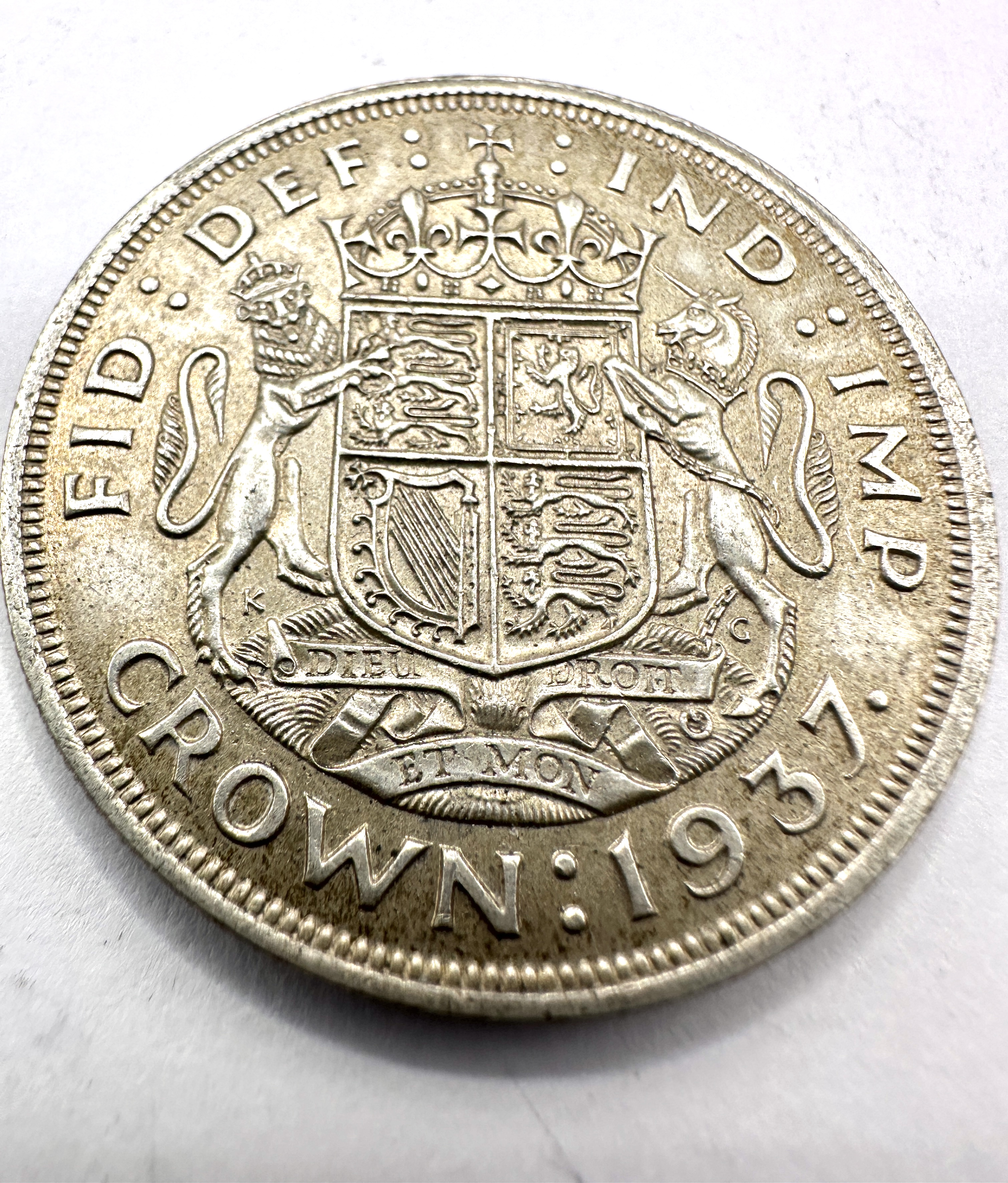 UK 1937 George VI Silver Crown