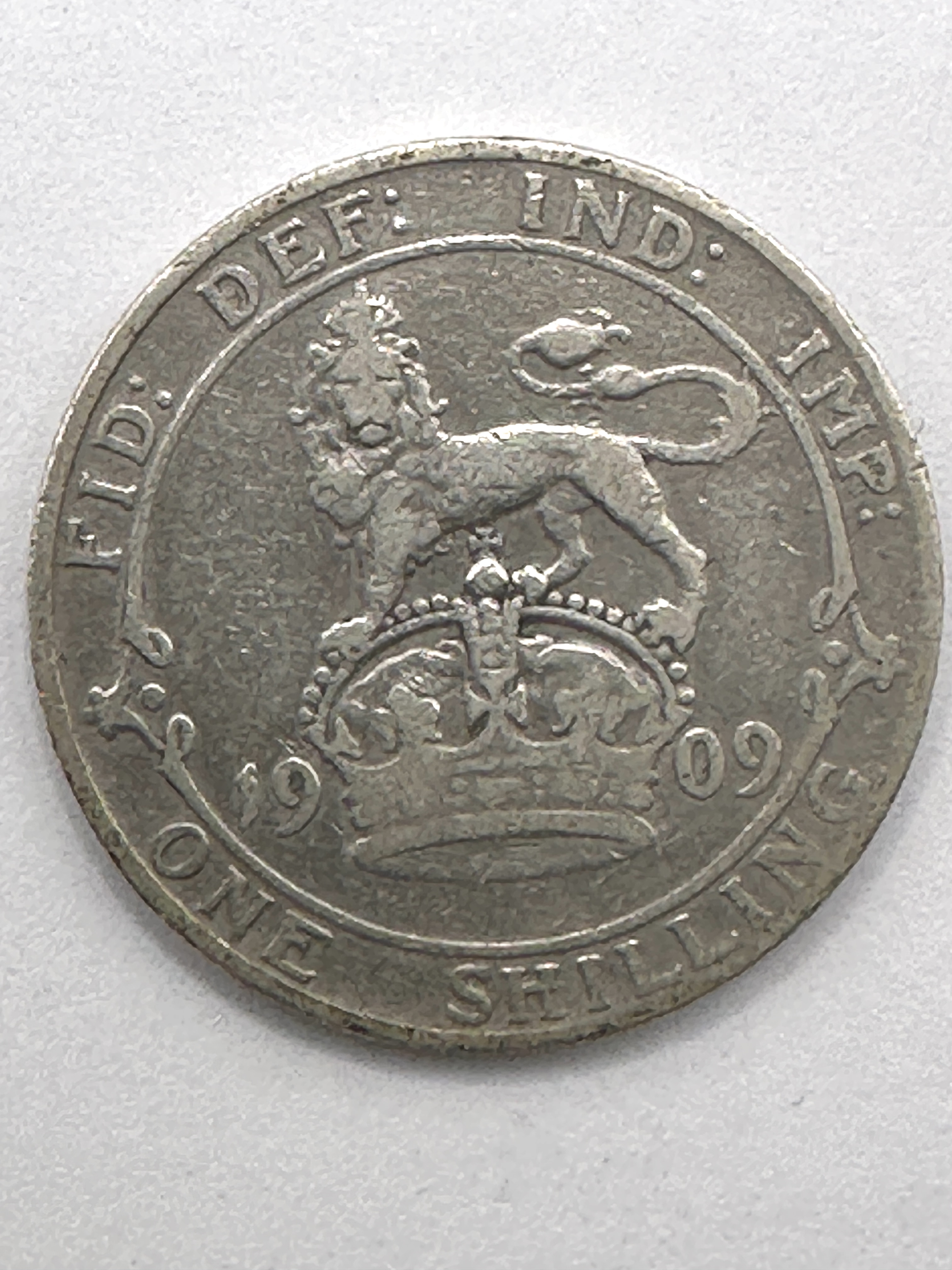 UK 1909 Edward VII Silver Shilling Coin