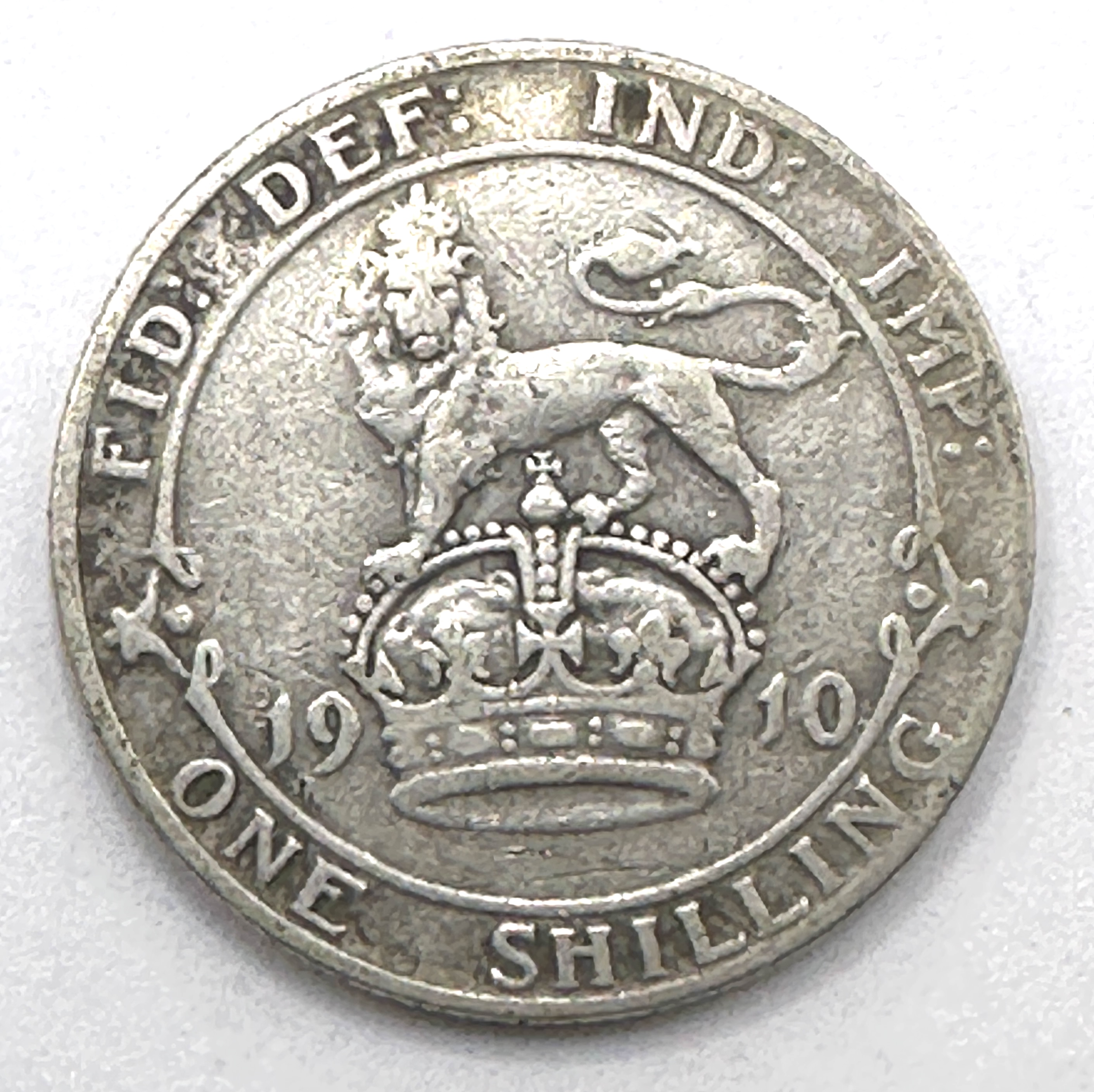 UK 1910 Edward VII Silver One Shilling Coin