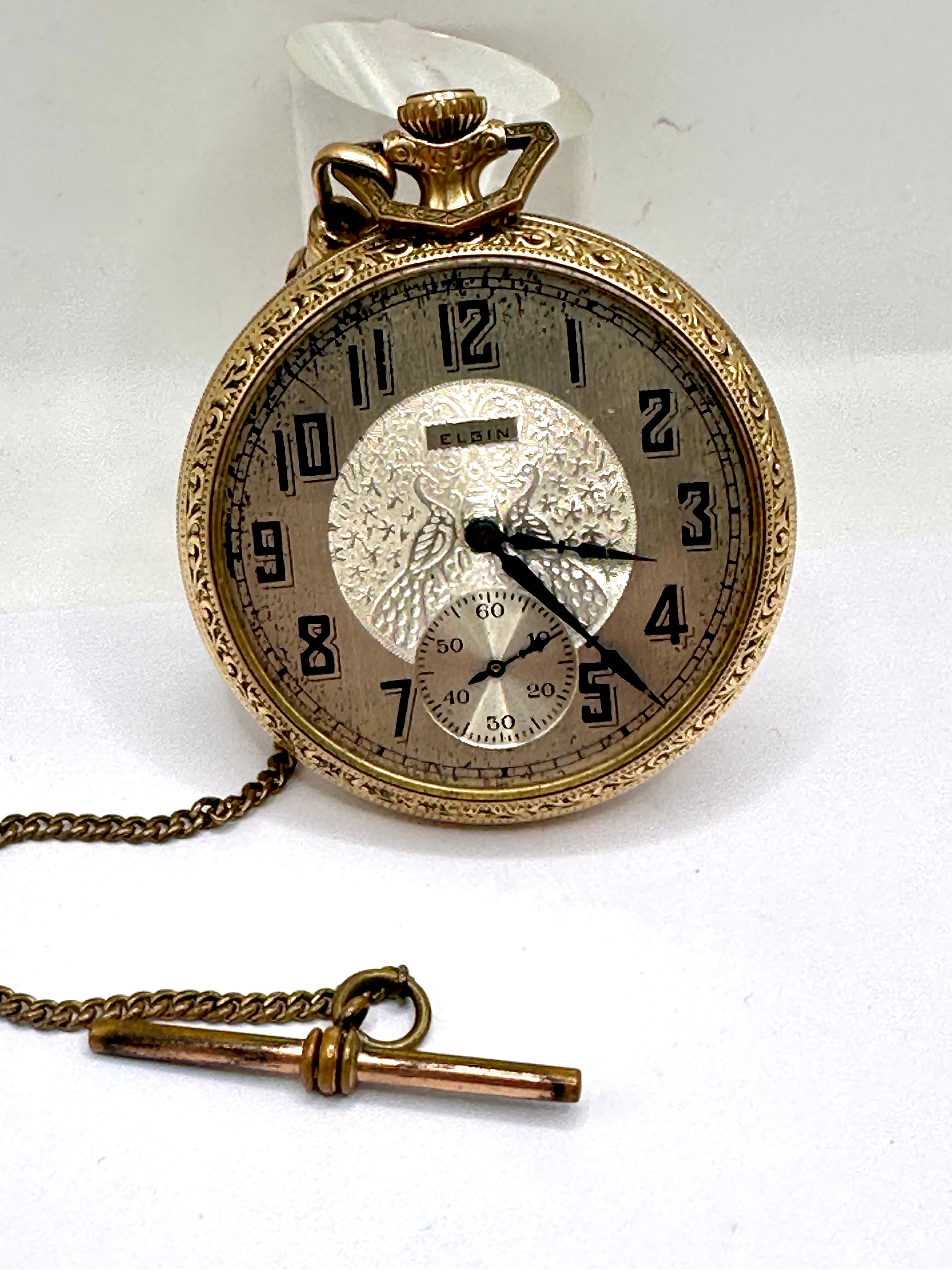 An Elgin 925 Silver Open Face Pocket Watch