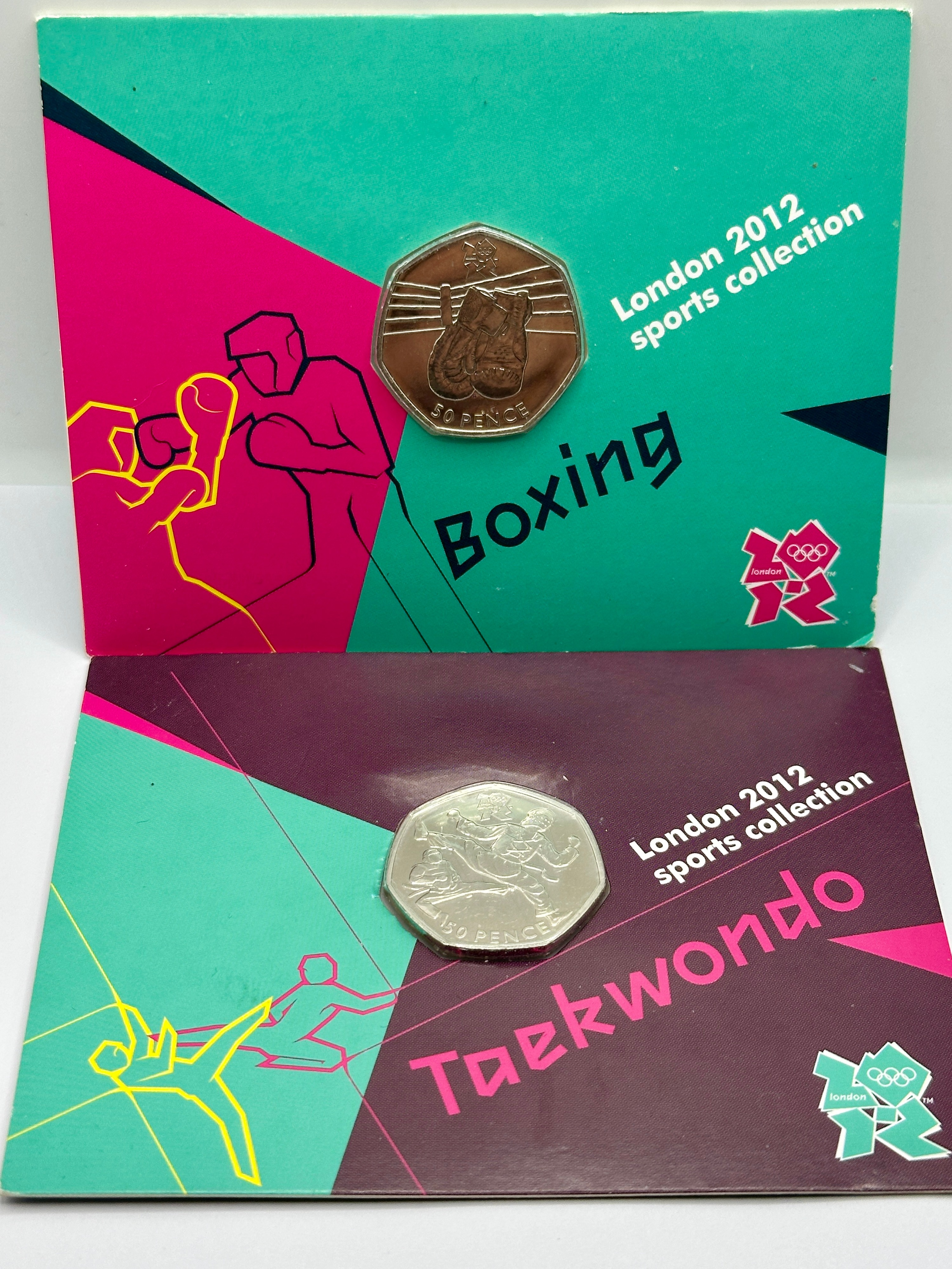 UK London 2012 Sports Collection 50 Pence Coin Pair
