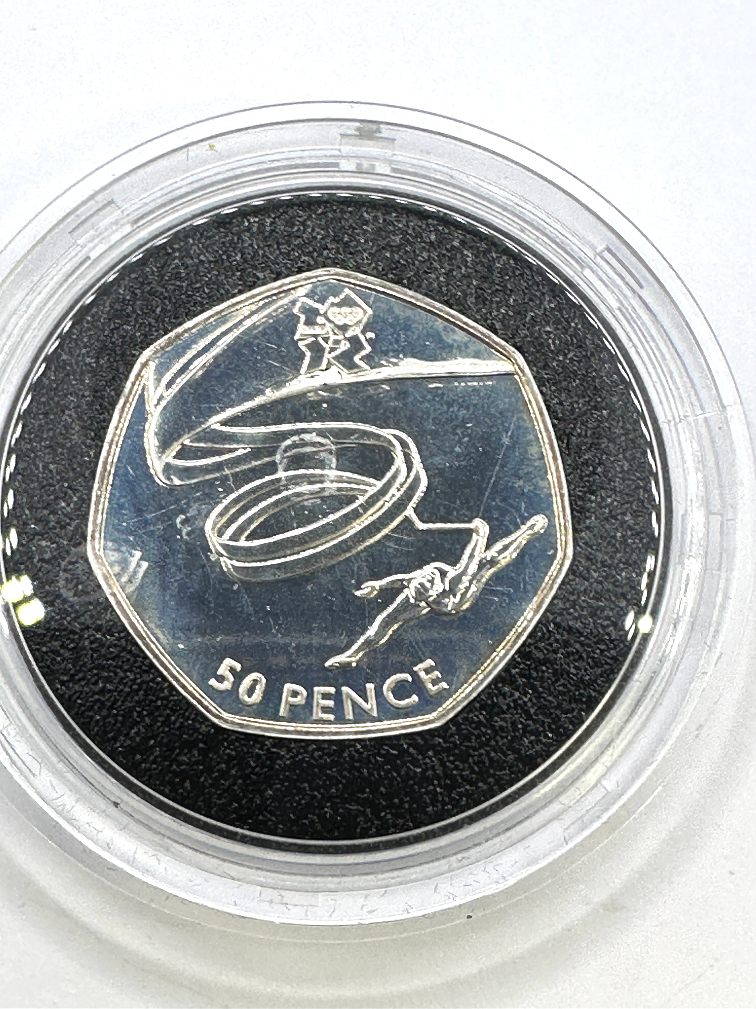 UK 2011 London 2012 Rhythmic Gymnastics Silver Proof 50 Pence Coin