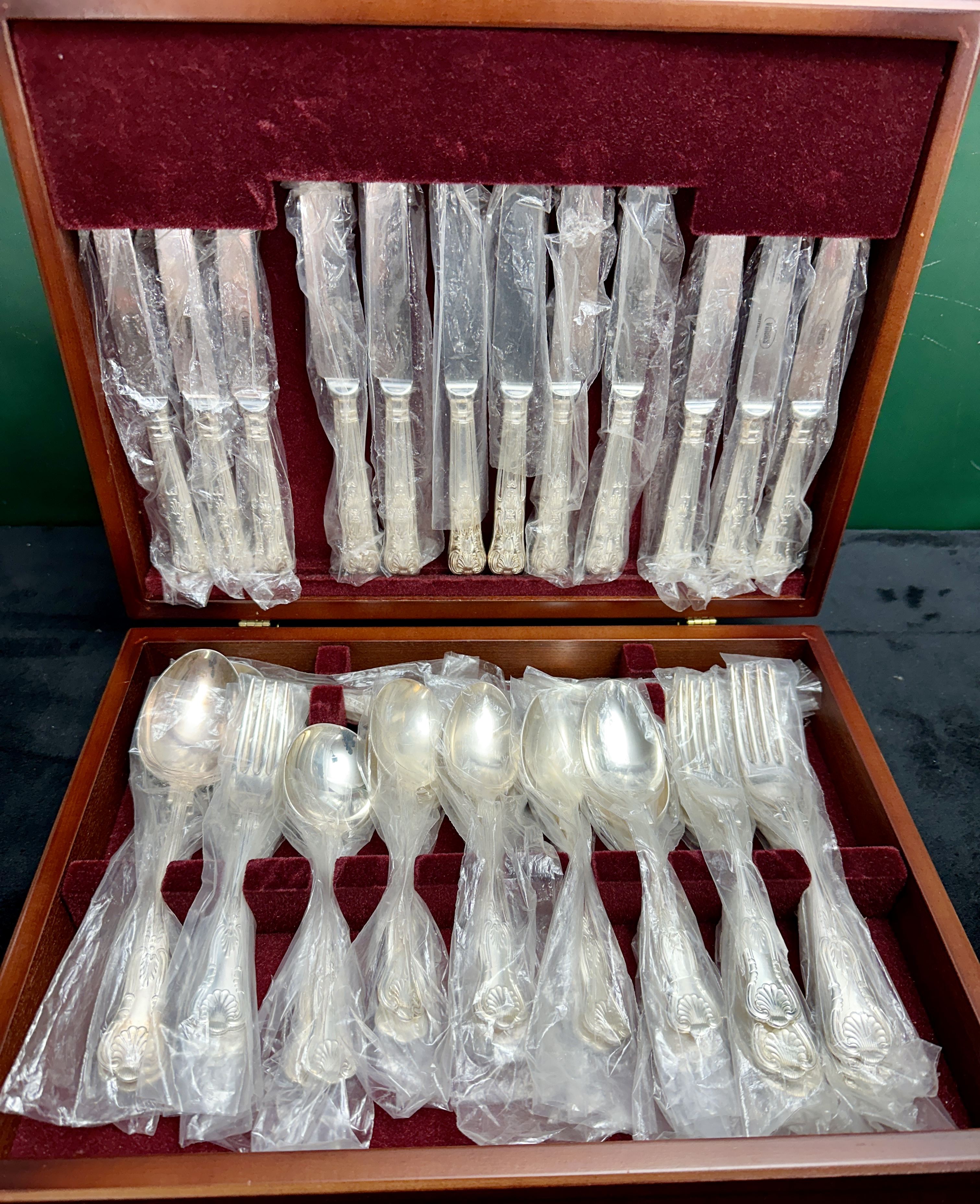 A Viners 44-Piece Canteened Electroplated Nickel Silver Flatware Service