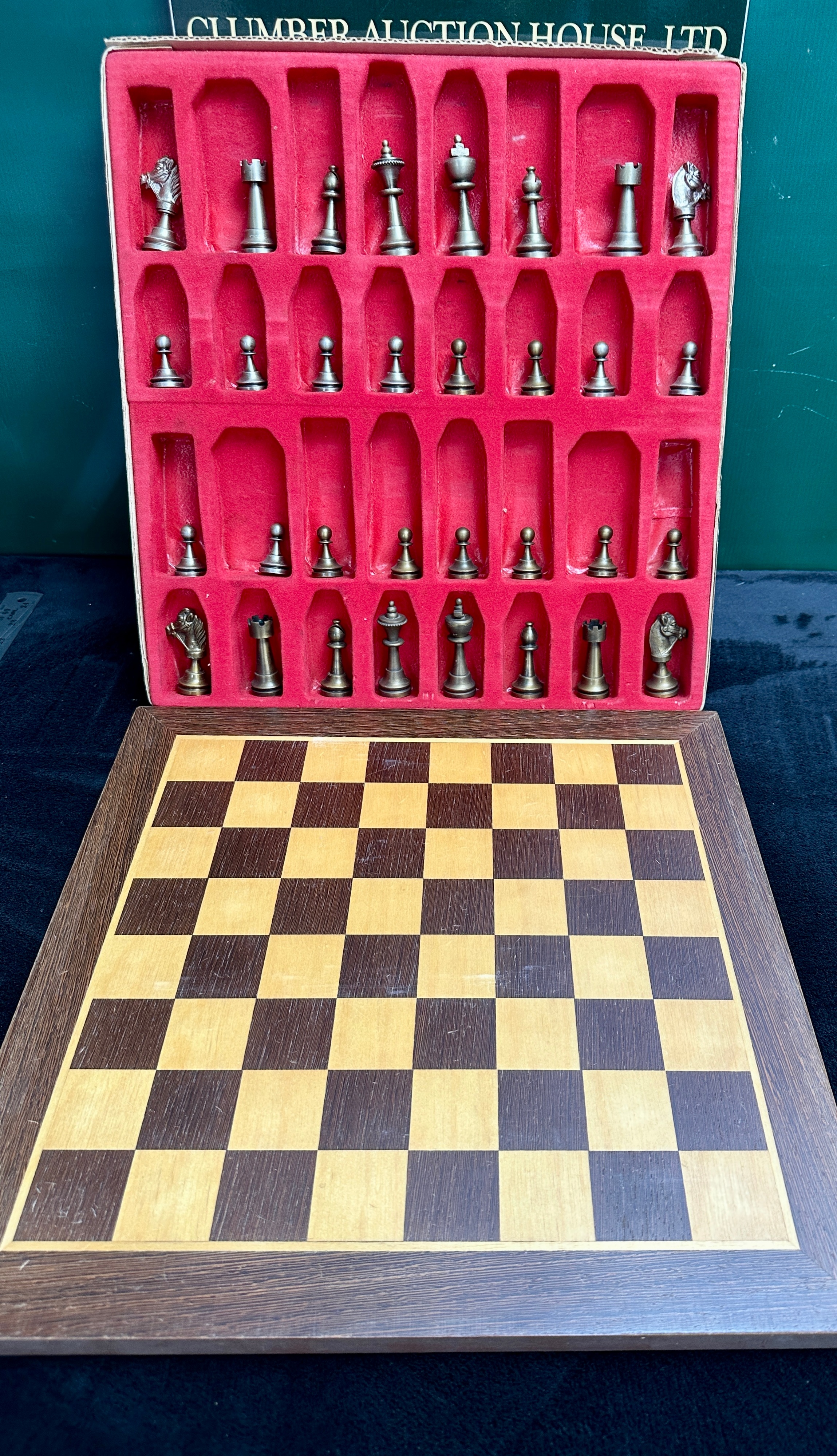 A Chess Set with Chessboard and Original Box