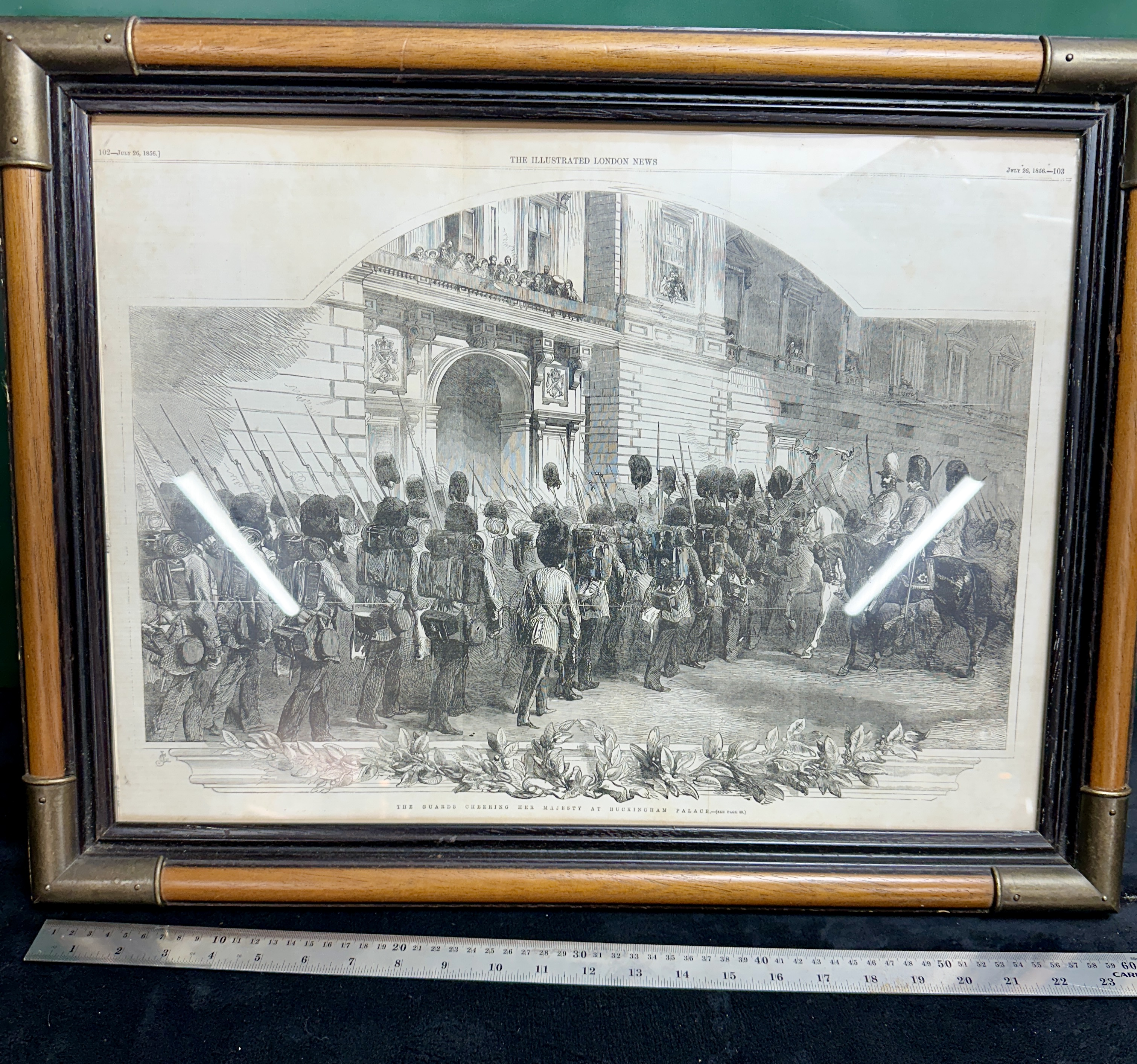 A July 1856 The Illustrated London News Wood Engraving, Buckingham Palace