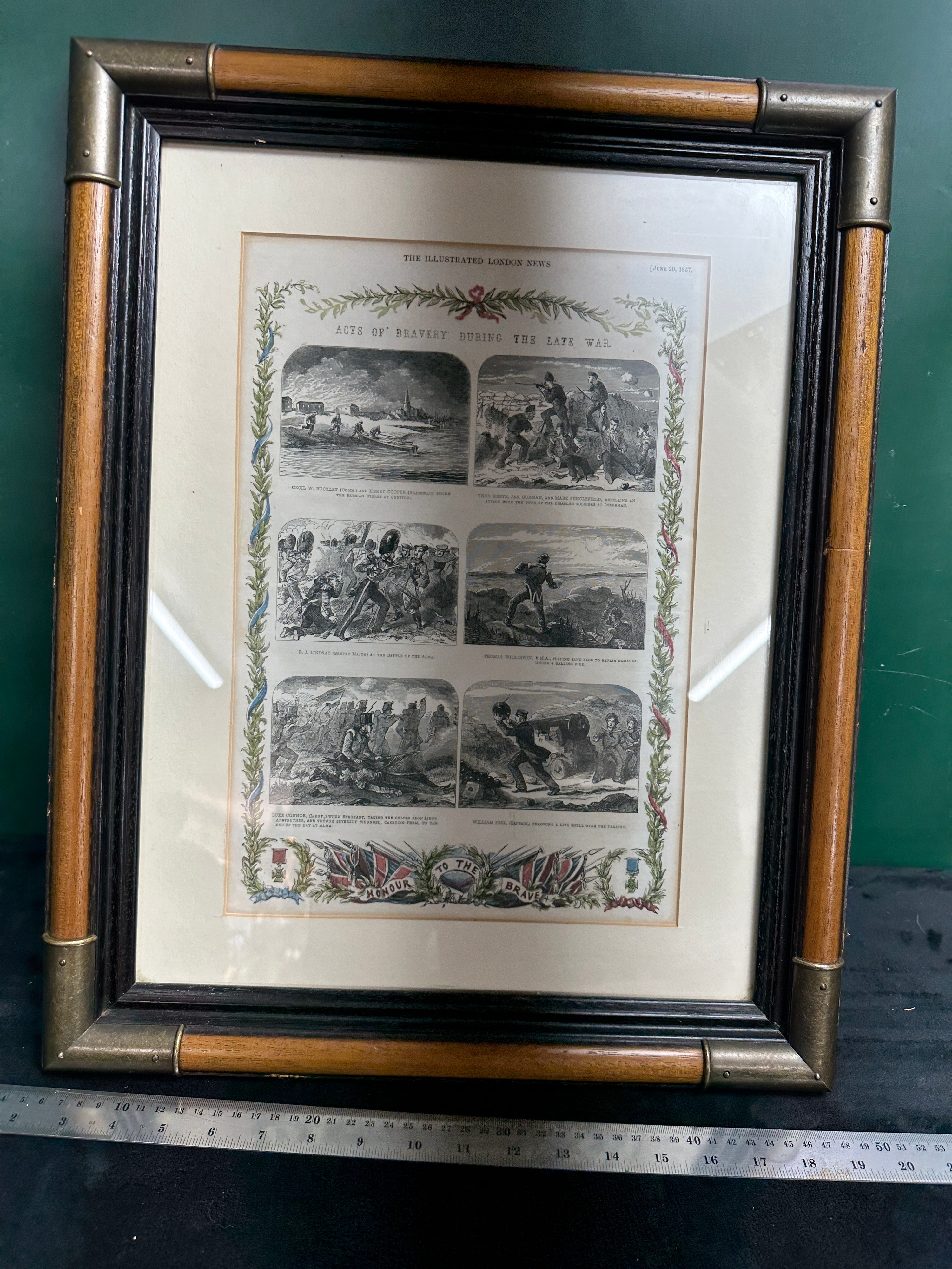 An 1857 Illustrated London News Wood Engraving, Acts of Bravery