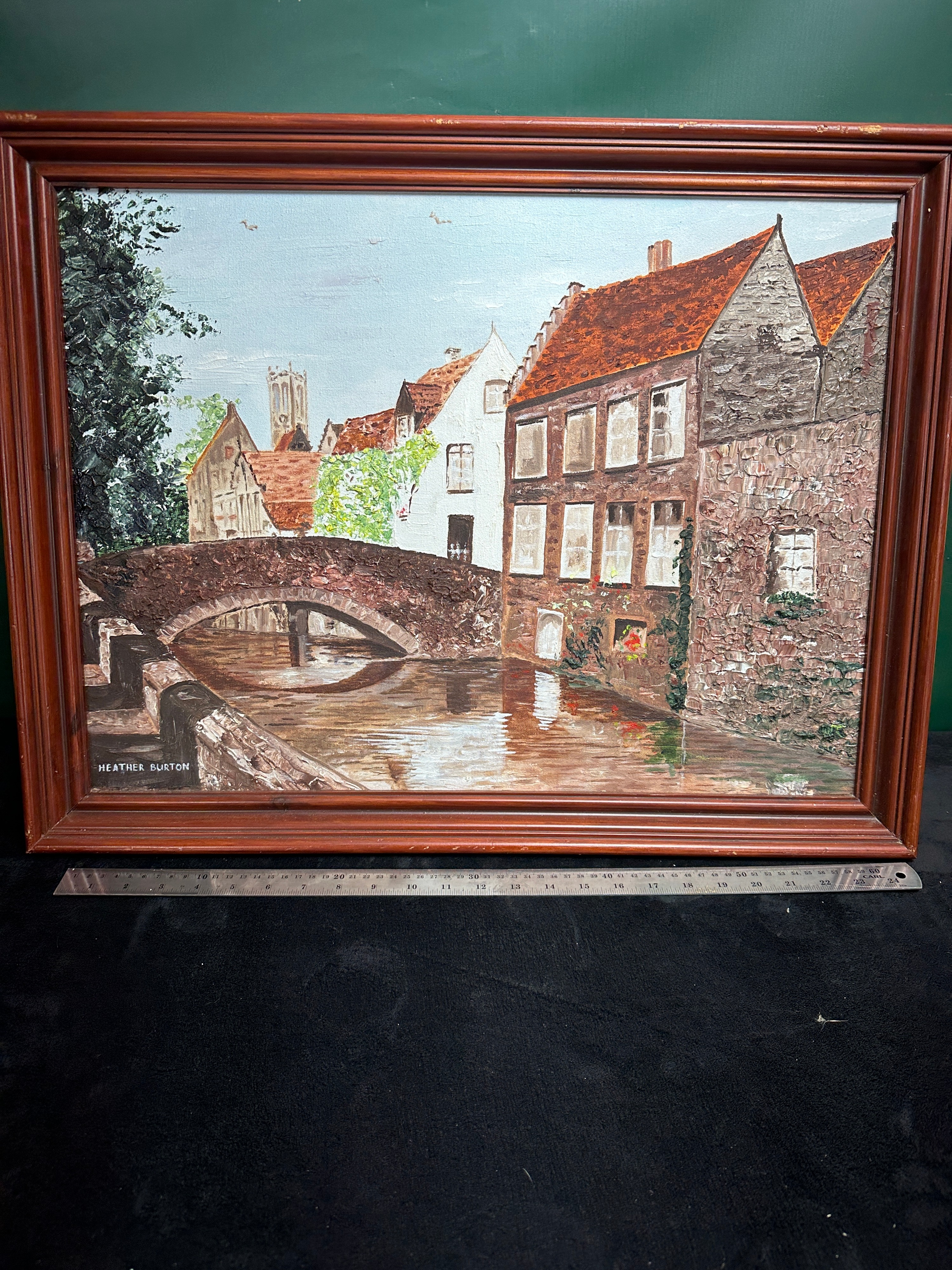 Heather Burton, An Impasto Oil Painting of a Canal Scene