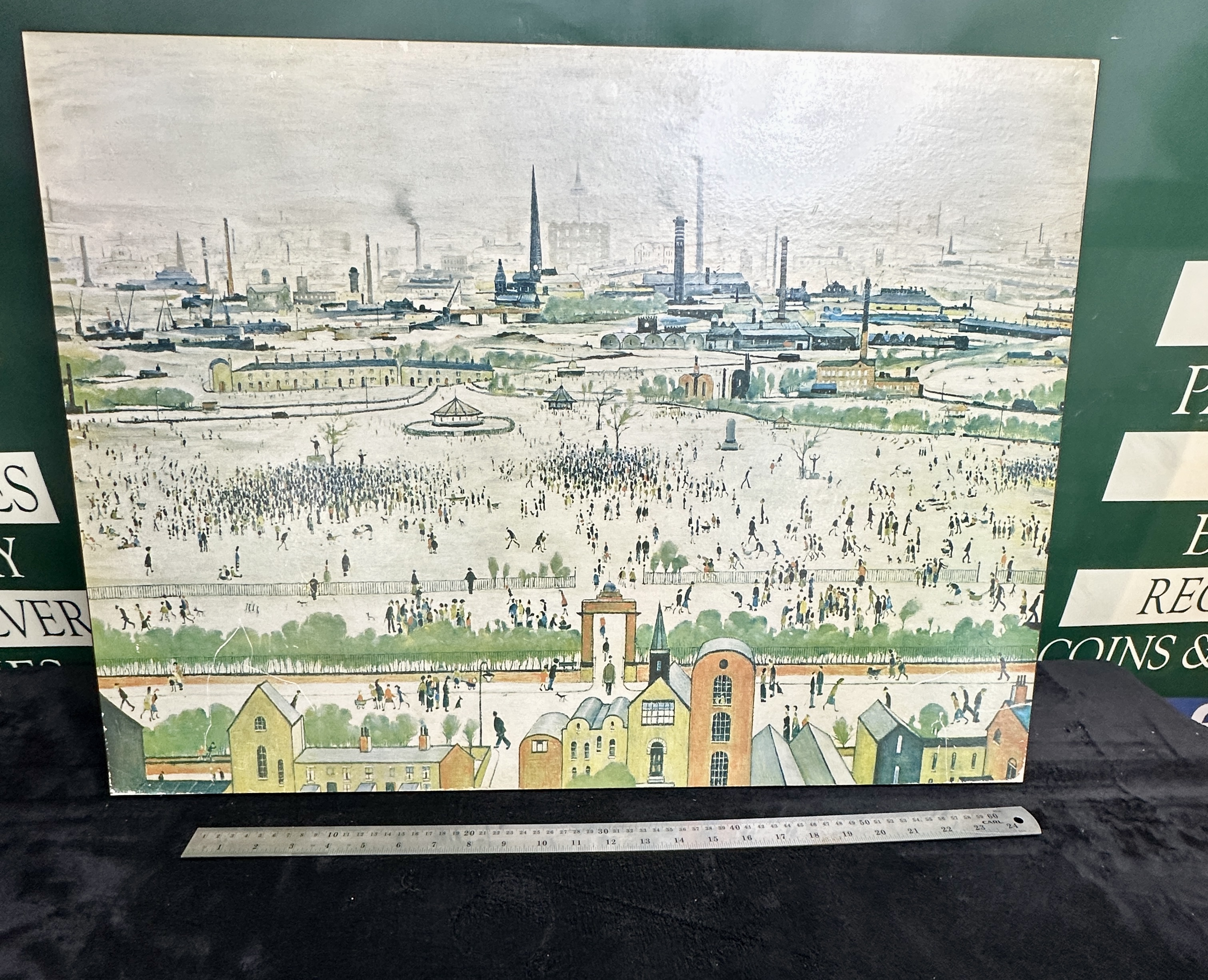 A Large Reproduction Print of an Industrial Landscape Scene