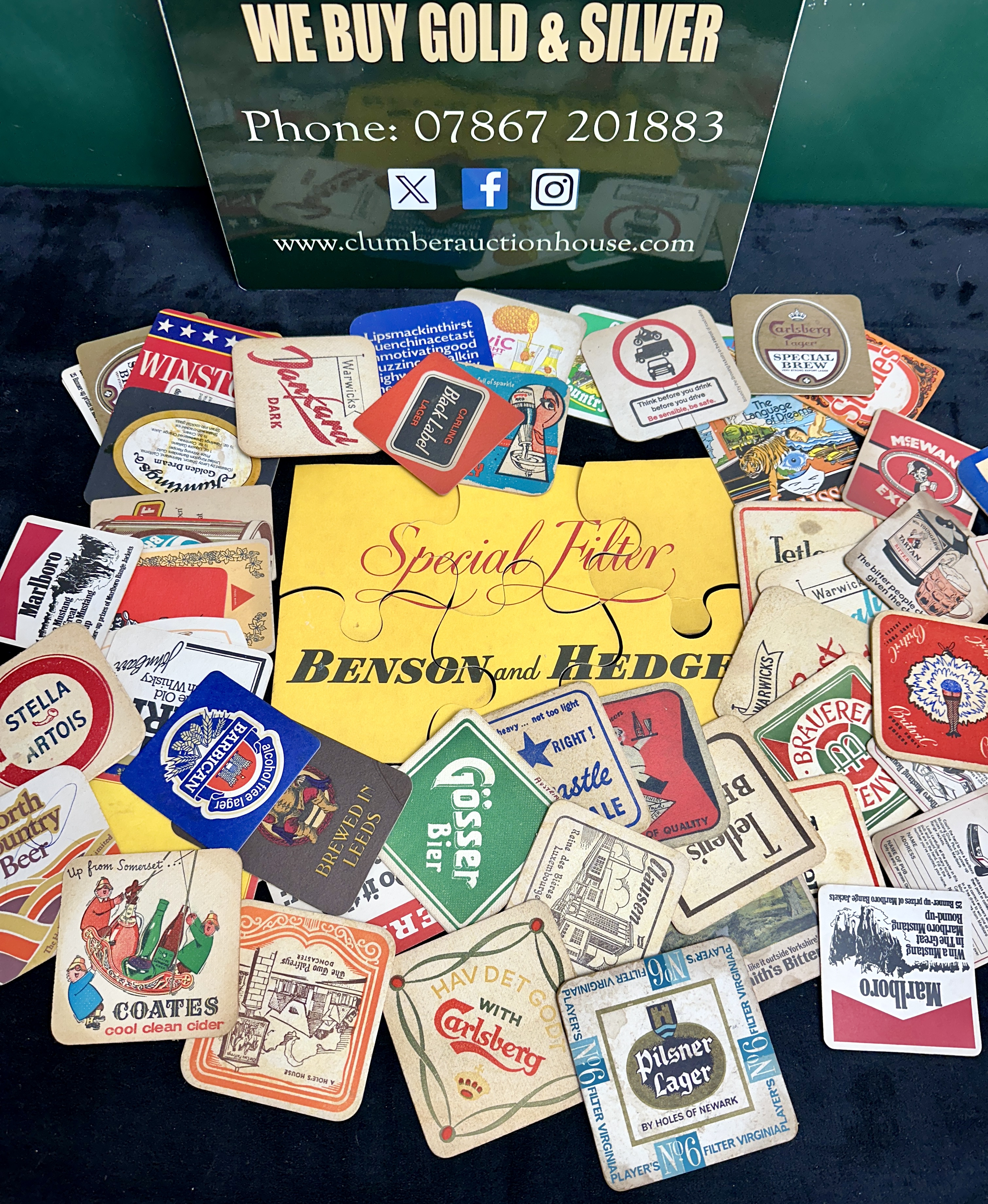 A Collection of Mid-20th Century Promotional Beer Mats and Coasters