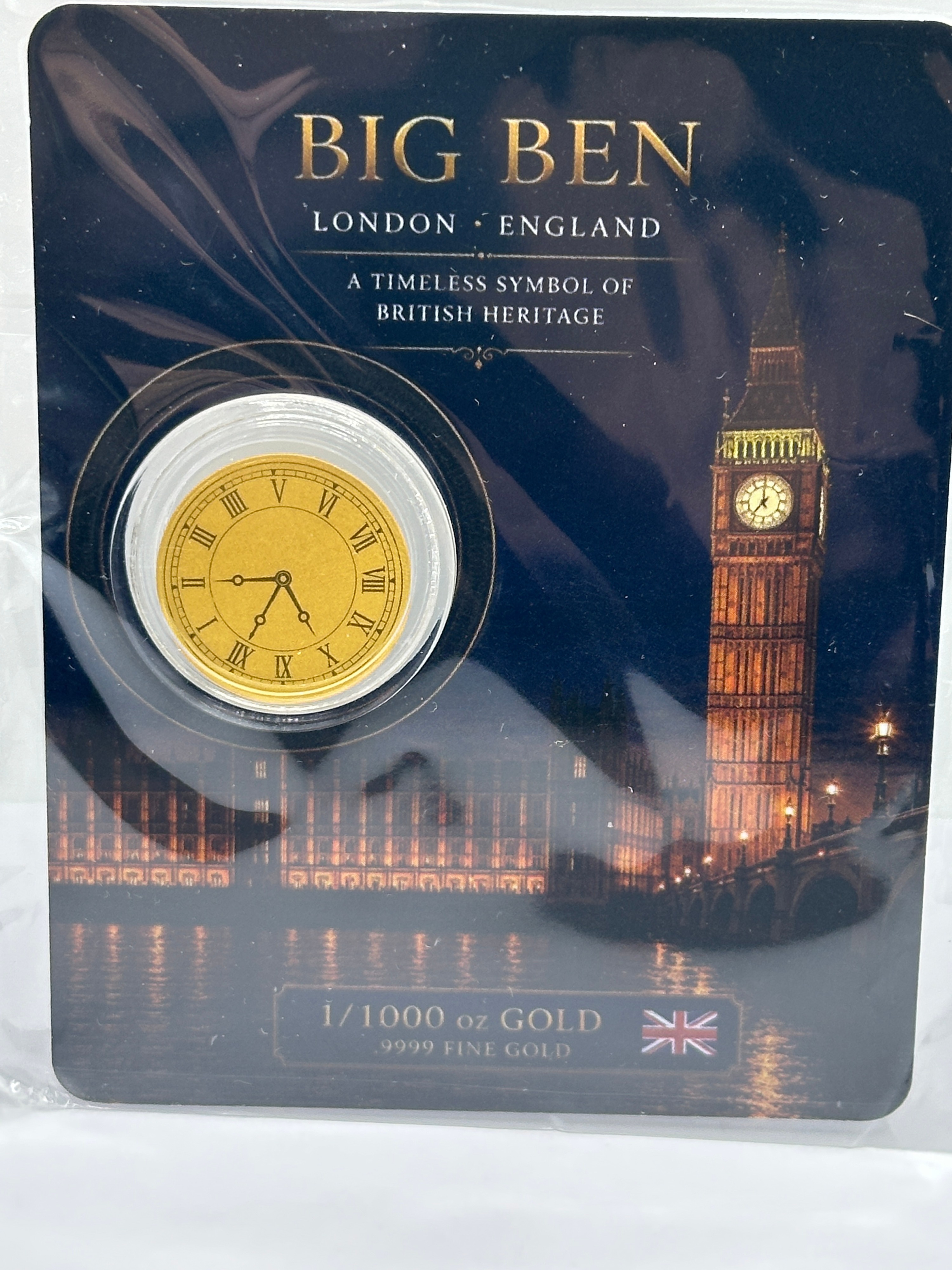 UK Big Ben Golden Heritage Edition .999 Gold 1/1000 Troy Ounce Round