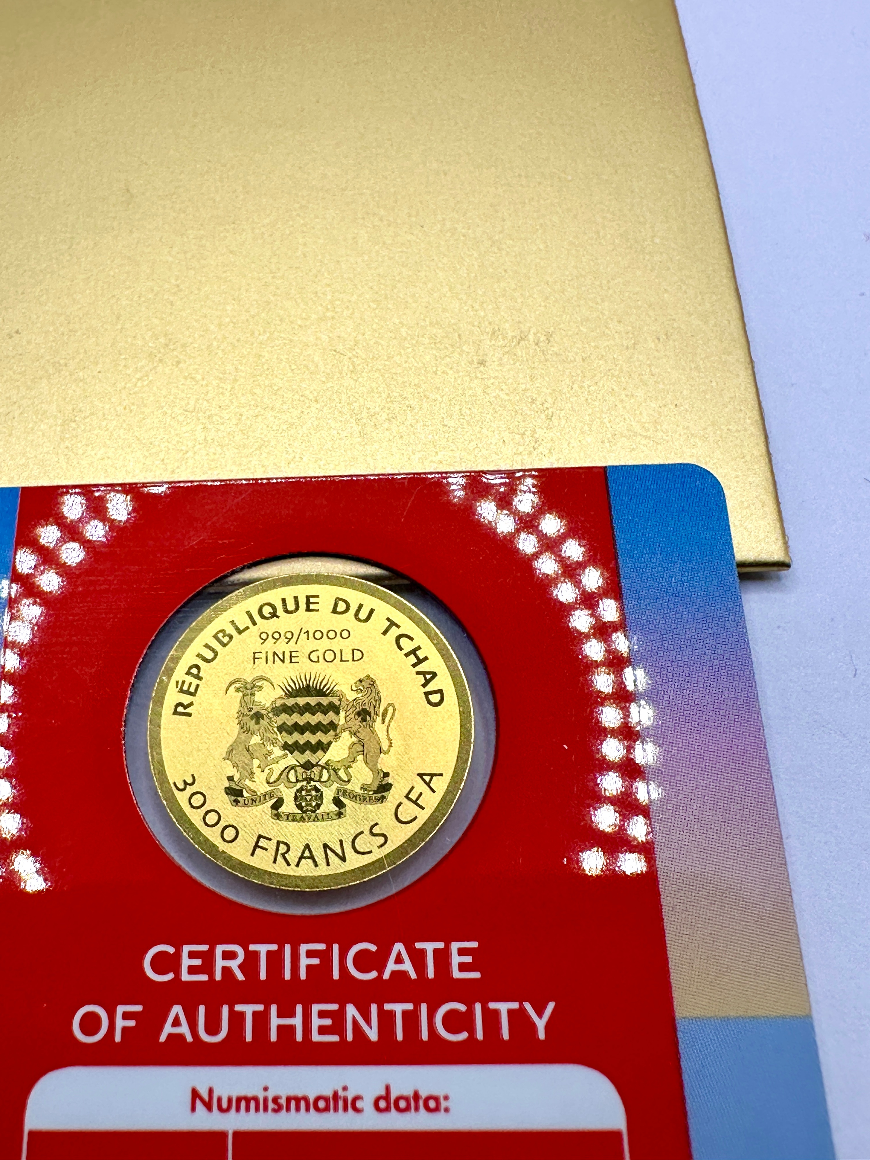 Republic of Chad Coca-Cola .999 Fine Gold 3000 Francs CFA Coin