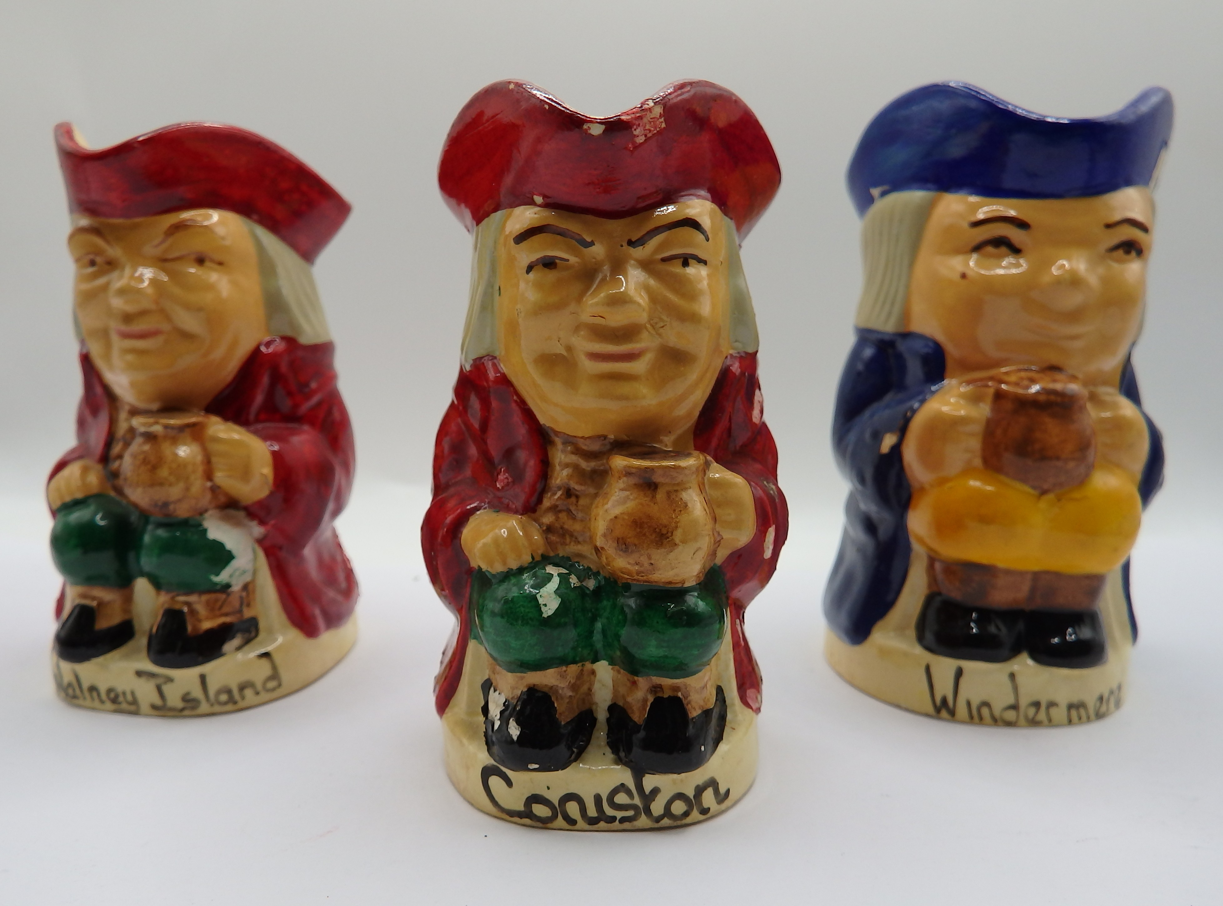 A Trio of Miniature Character Jugs, Lake District Inscriptions