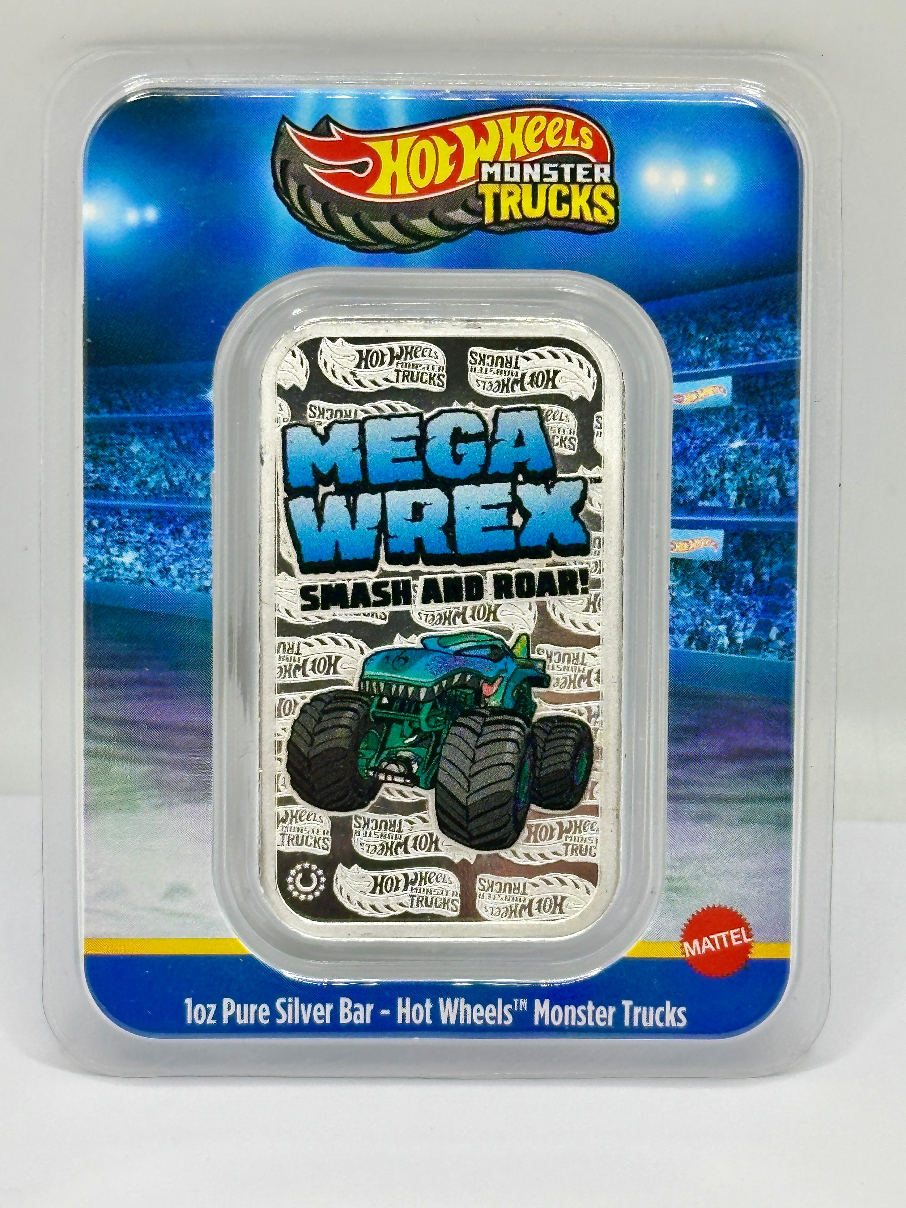 Mattel 2026 Hot Wheels Mega Wrex 1 Troy Ounce Silver Bar