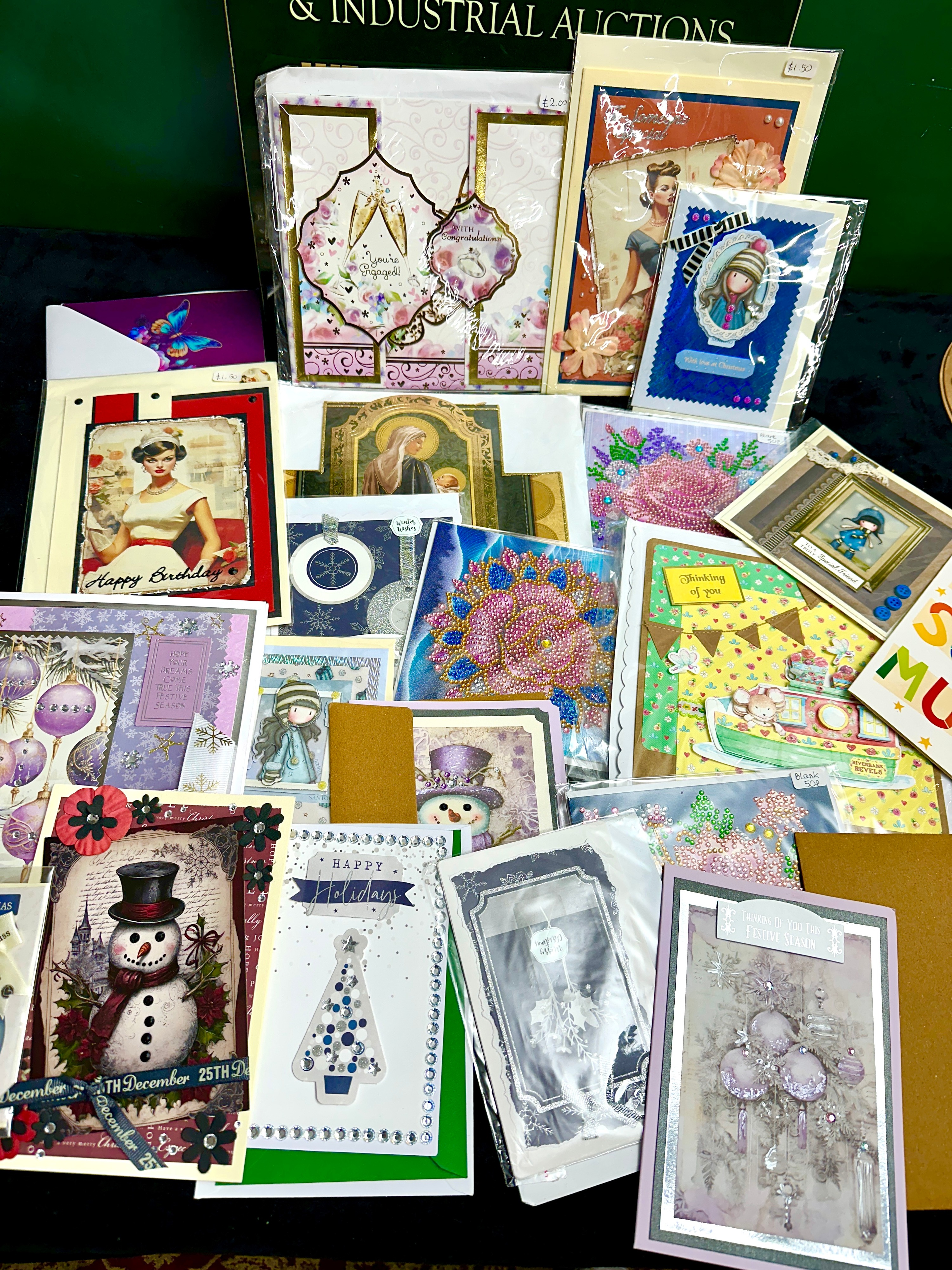 An Assortment of Contemporary Handmade Greeting Cards including Santoro Designs