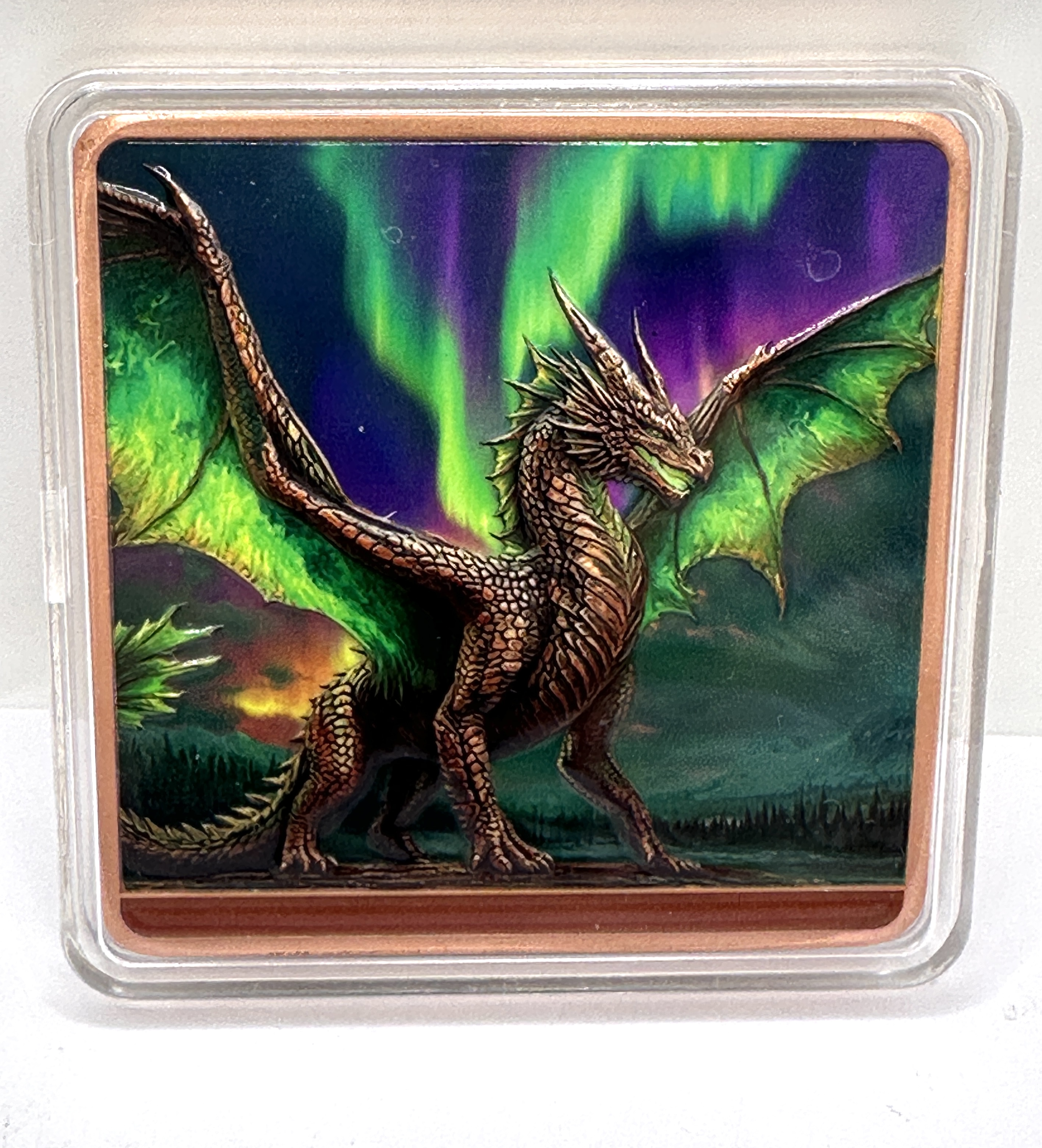A Five Ounce Fine Copper Bullion Art Bar, Dragon Theme