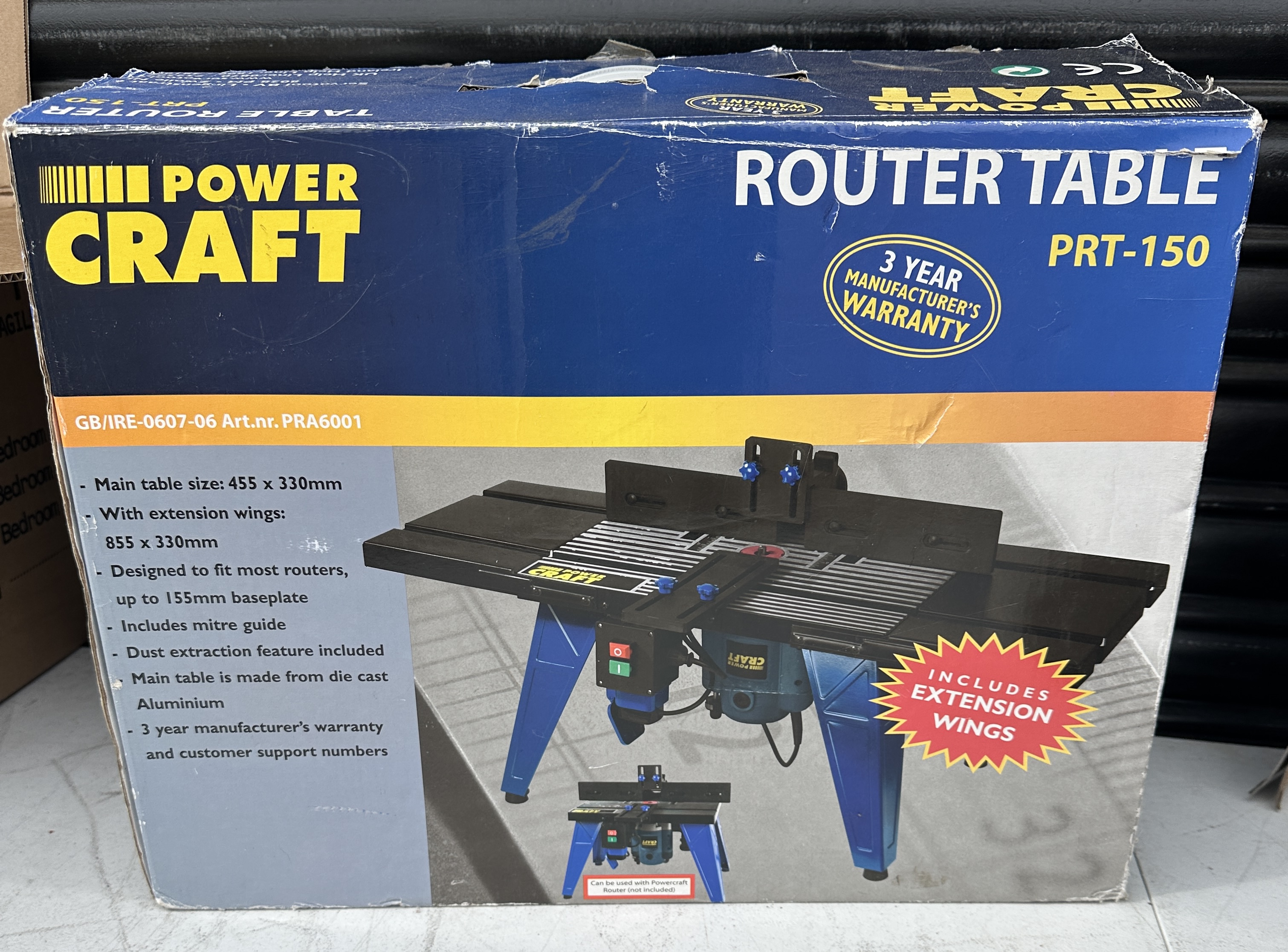 Power Craft PRT-150 Aluminium Router Table with Extension Wings