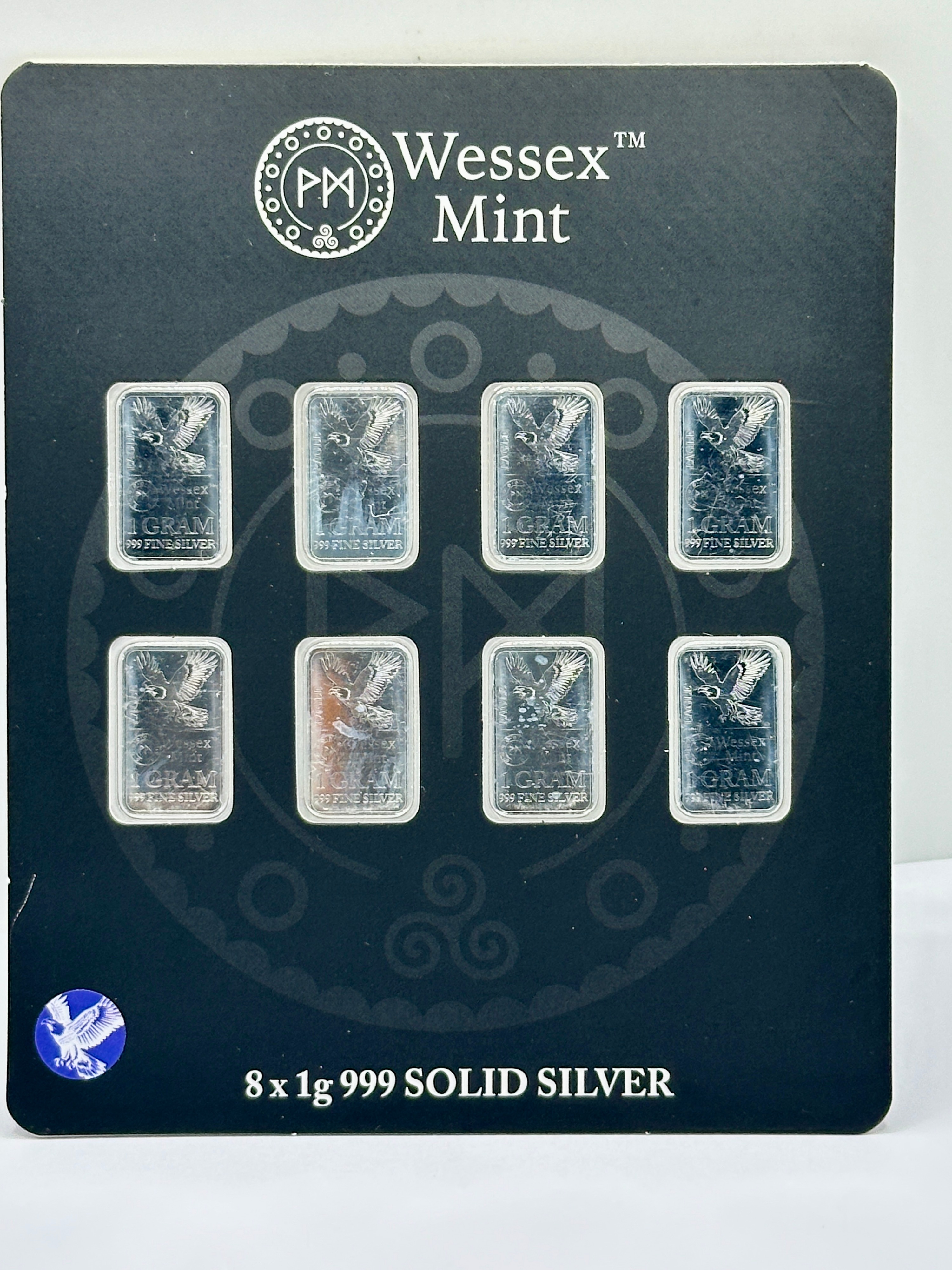Wessex Mint 999 Fine Silver 8 x 1g Bullion Bar Set