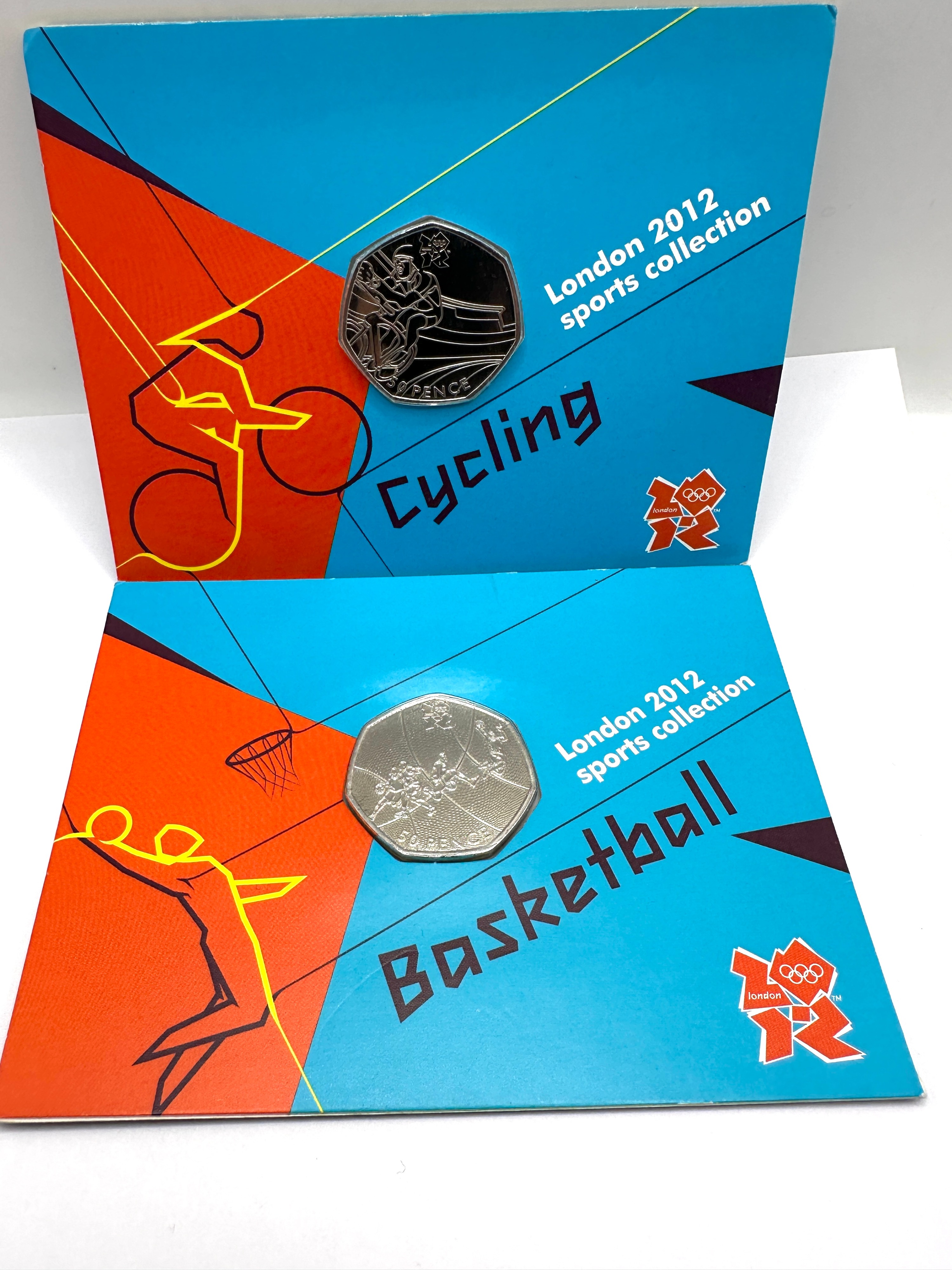 UK 2012 London 2012 Sports Collection 50 Pence Coin Pair