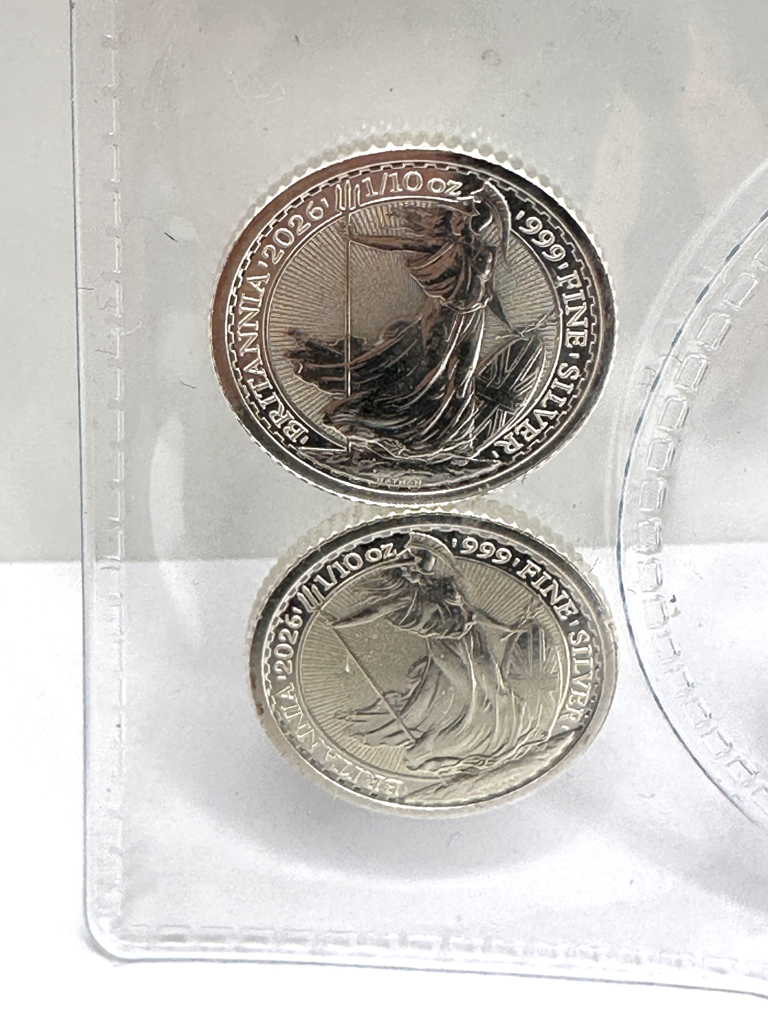 A Pair of UK 2024 Charles III Britannia Silver 20 Pence Coins