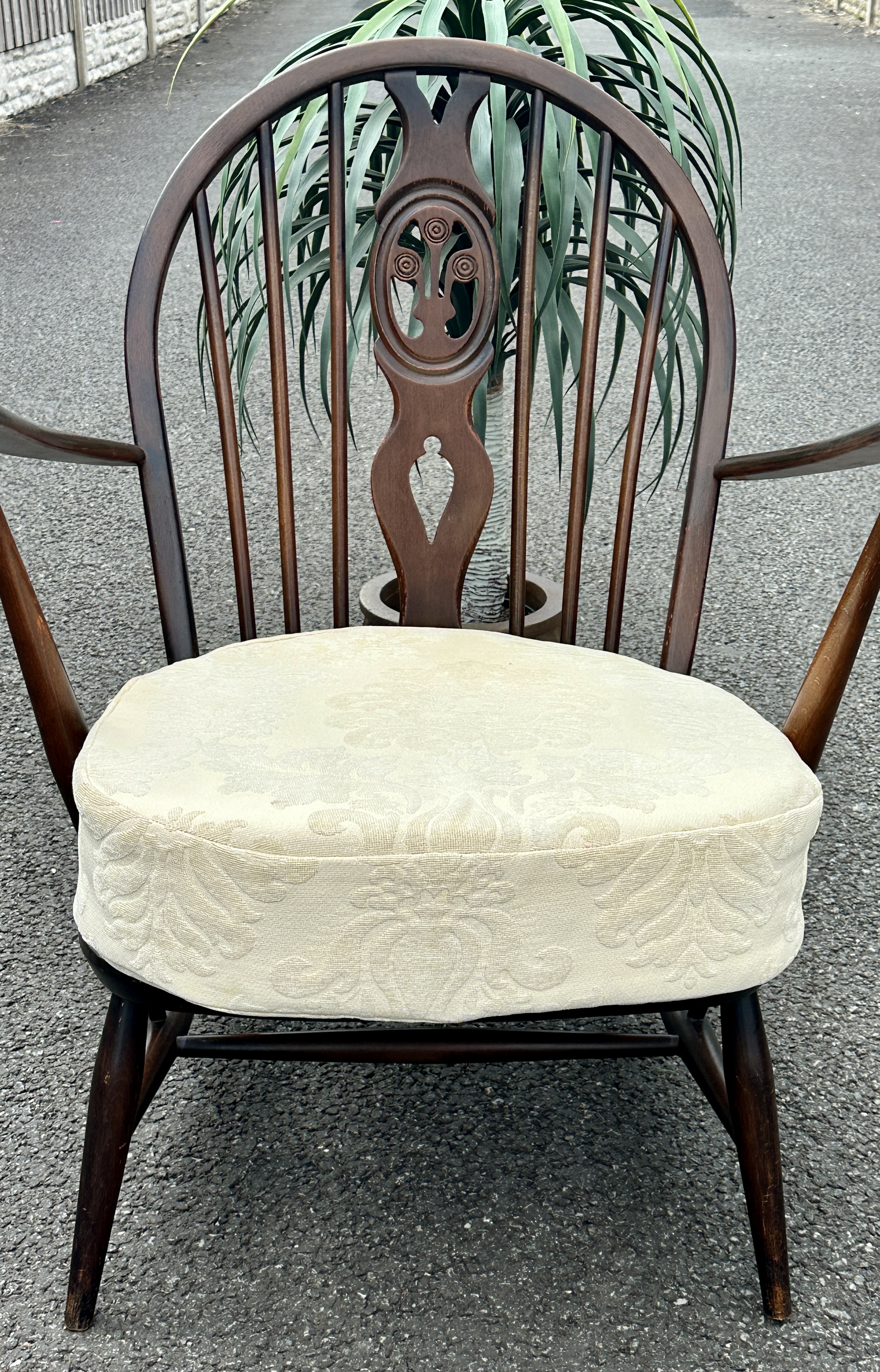 A Mid-20th Century High-Back Windsor Style Armchair