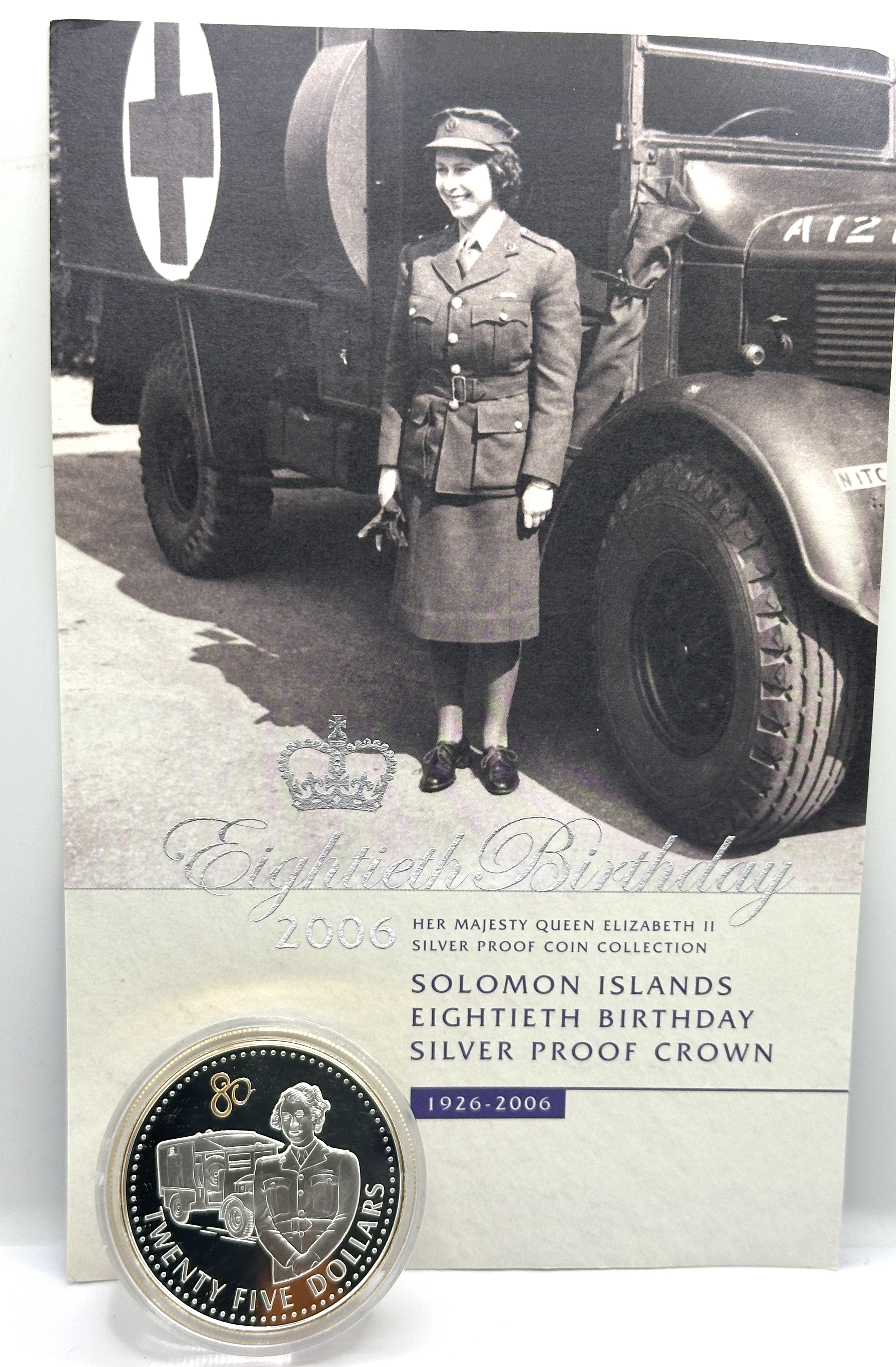 Solomon Islands 2006 Queen Elizabeth II Silver Twenty Five Dollars Coin