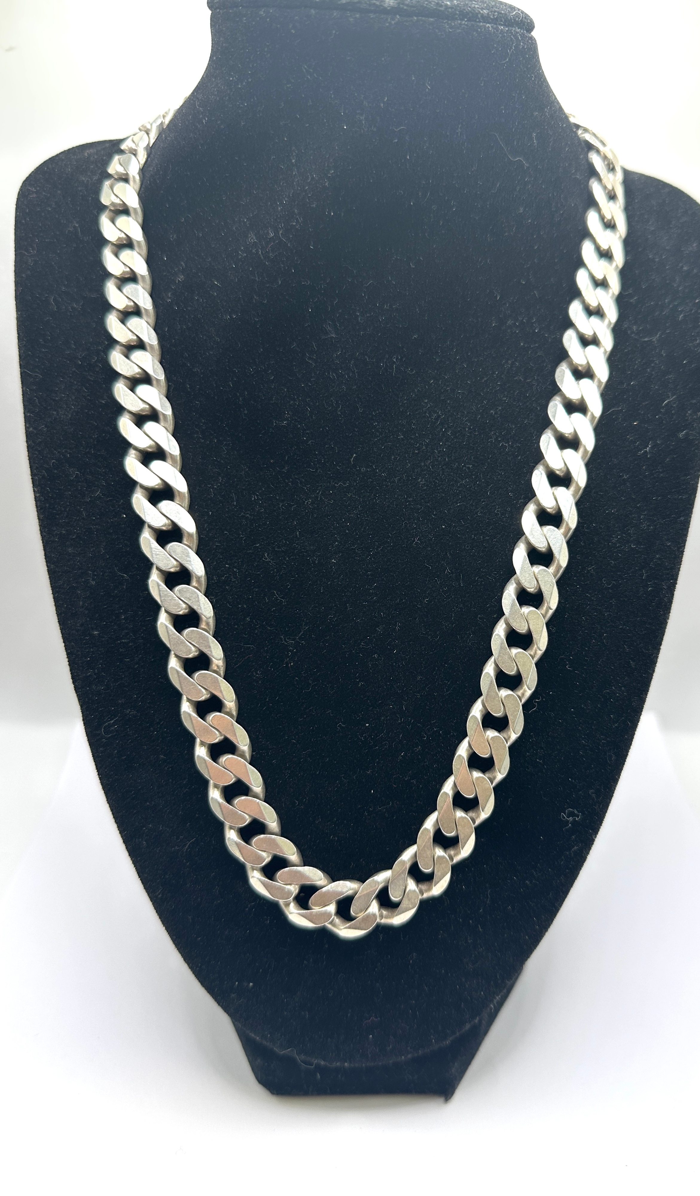 A 925 Silver Flat Curb Link Chain Necklace
